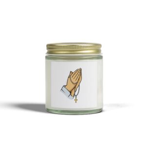 Praying Hands Coconut Apricot Candle — Scented Soy Jar (4oz & 9oz)