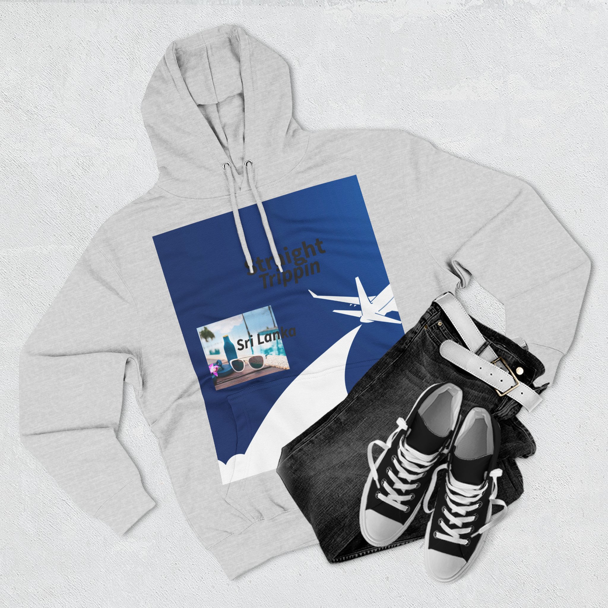 Travel Vibes Hoodie — 'Skybound Trippin' Plane Graphic Fleece Pullover - Image 3