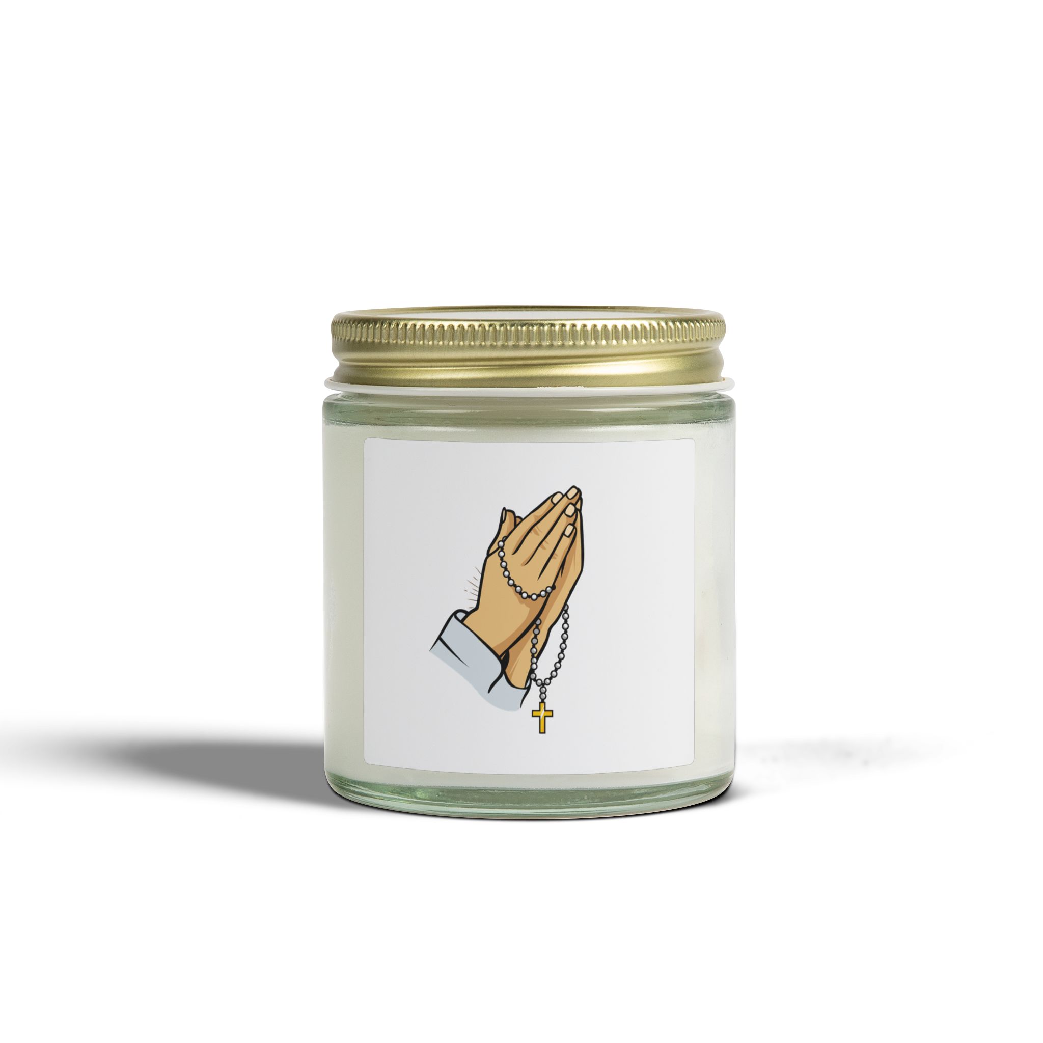 Praying Hands Coconut Apricot Candle — Scented Soy Jar (4oz & 9oz) - Image 25