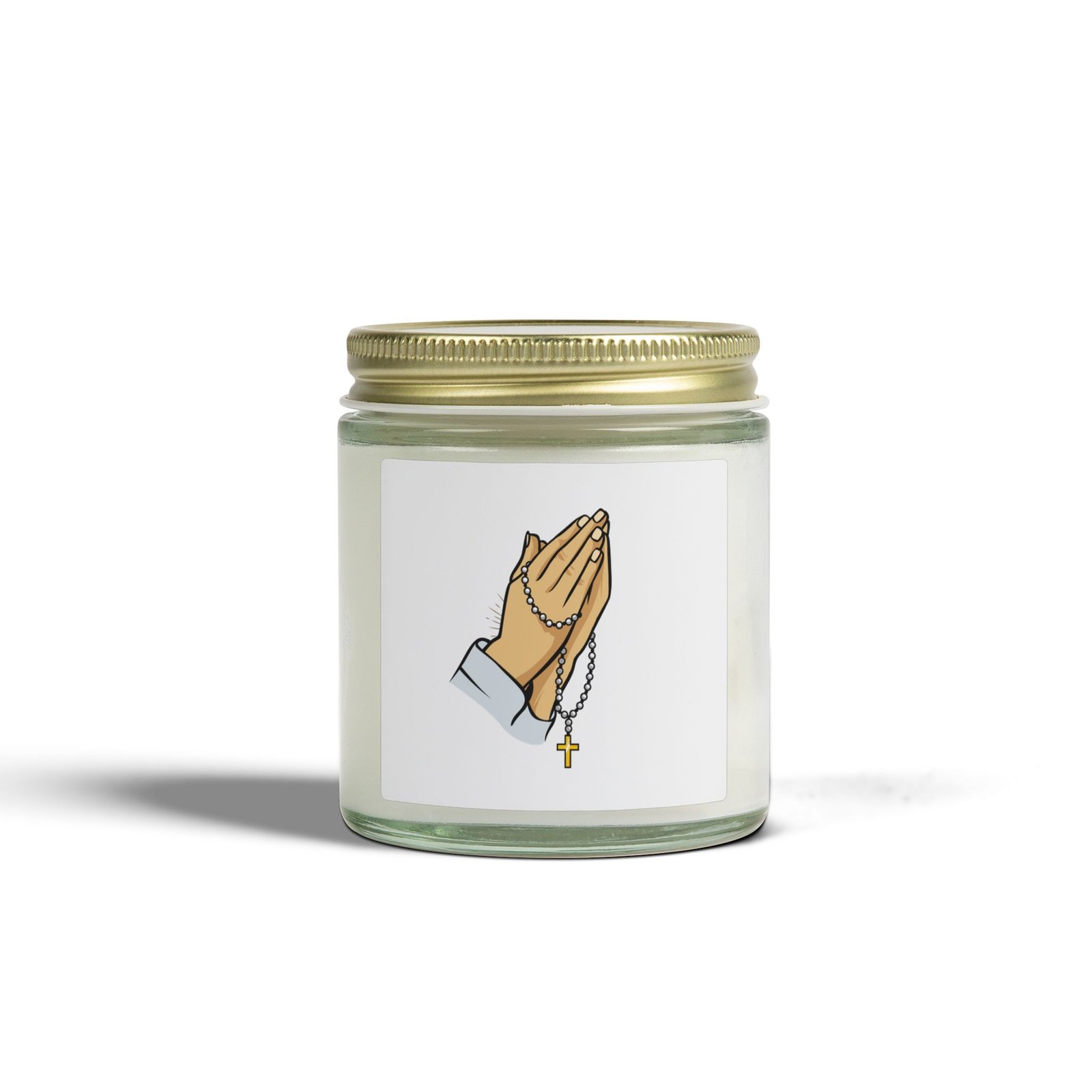 Praying Hands Coconut Apricot Candle — Scented Soy Jar (4oz & 9oz) - Image 69
