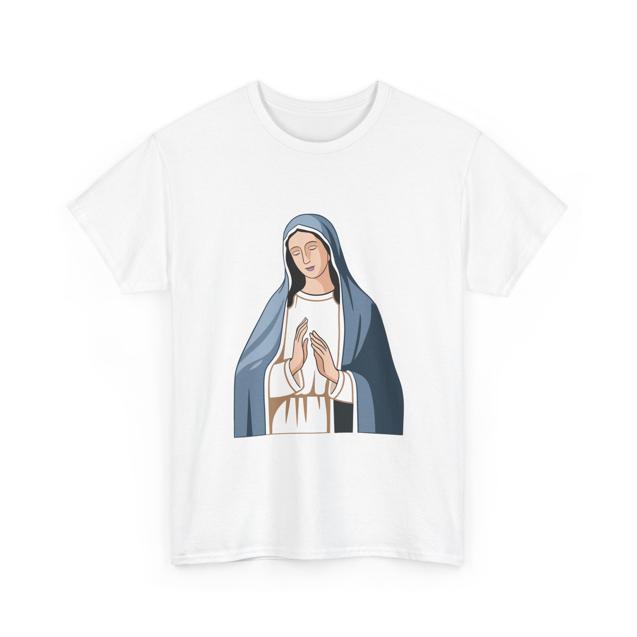 Mary Praying Tee - Catholic Virgin Mary Graphic T-Shirt - Image 3
