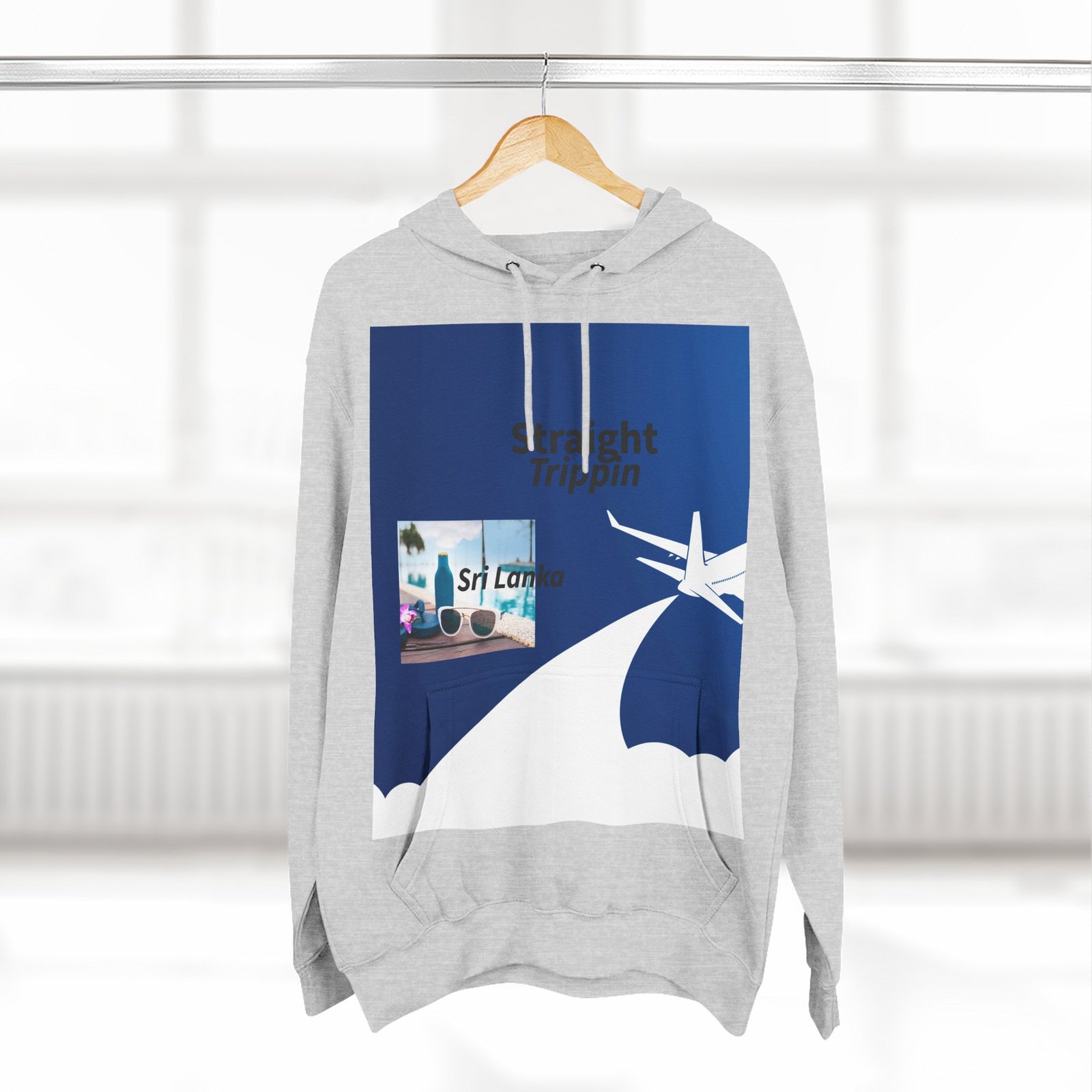 Travel Vibes Hoodie — 'Skybound Trippin' Plane Graphic Fleece Pullover - Image 4
