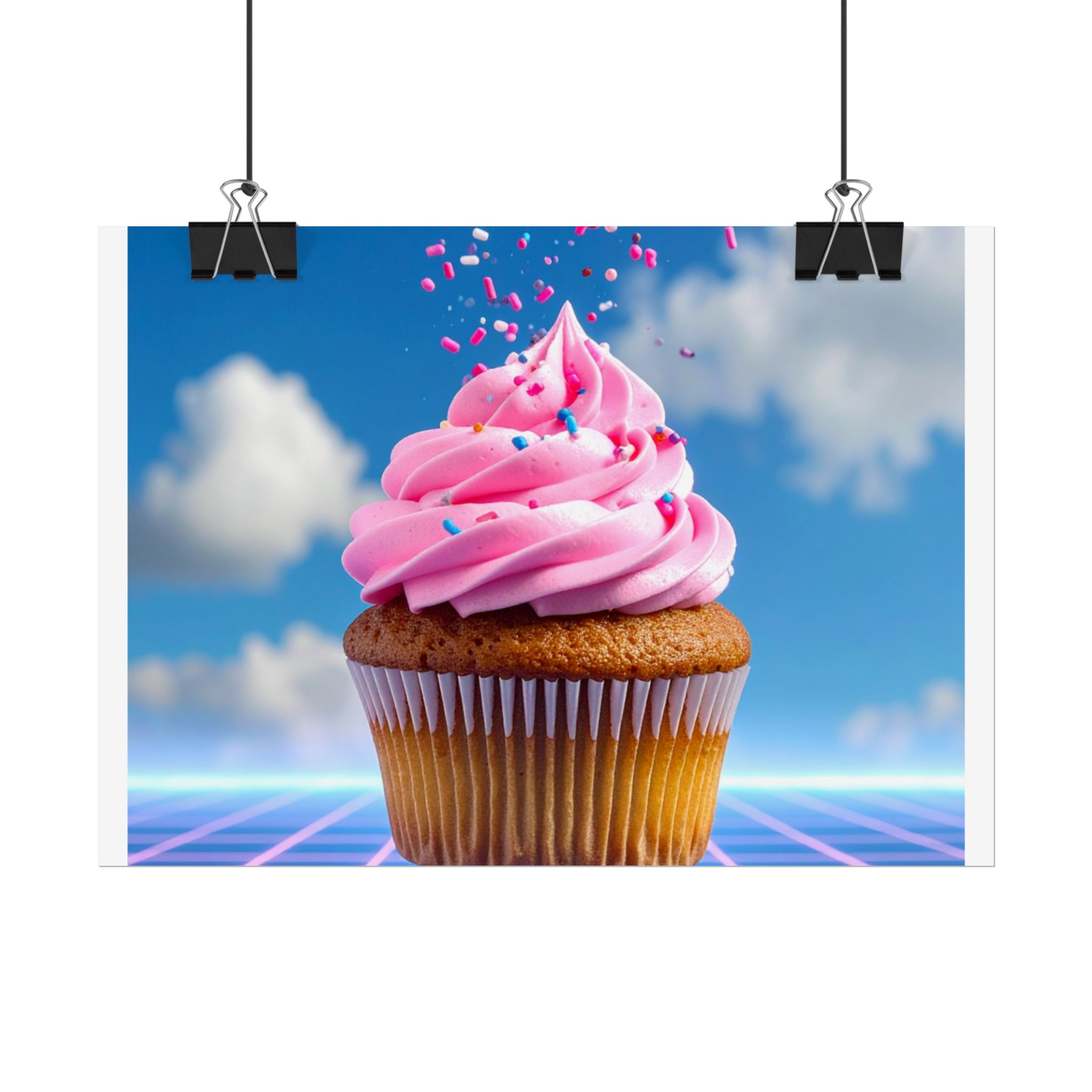 Cupcake Poster Print — Retro Vaporwave Dessert Wall Art (Rolled Poster) - Image 6