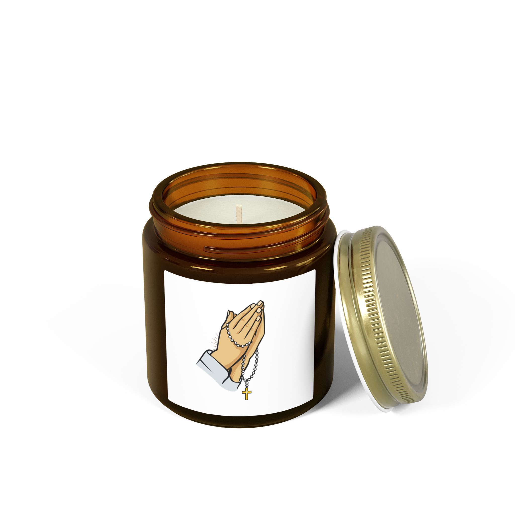 Praying Hands Coconut Apricot Candle — Scented Soy Jar (4oz & 9oz) - Image 70
