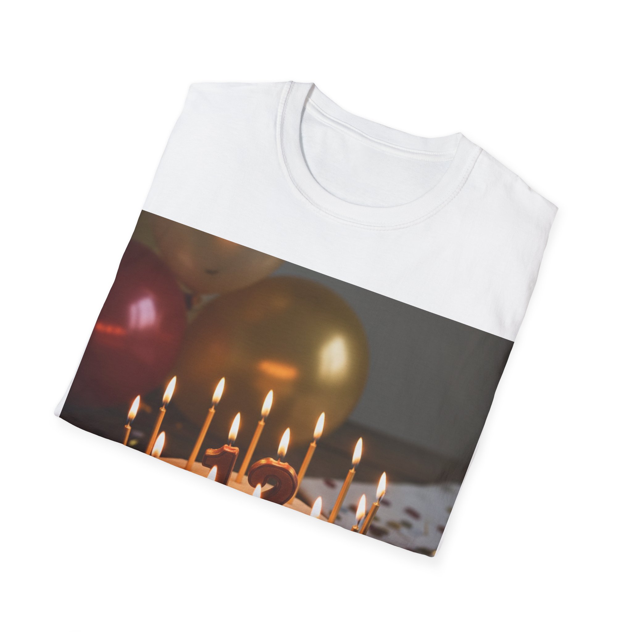 Birthday Cake T-Shirt — Photo Print with Candles and Balloons - Image 4