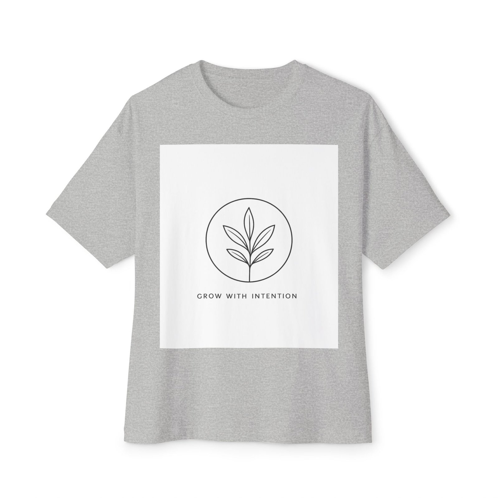 Minimal Plant Graphic Tee — "Grow With Kindness" Boxy Shirt - Image 17