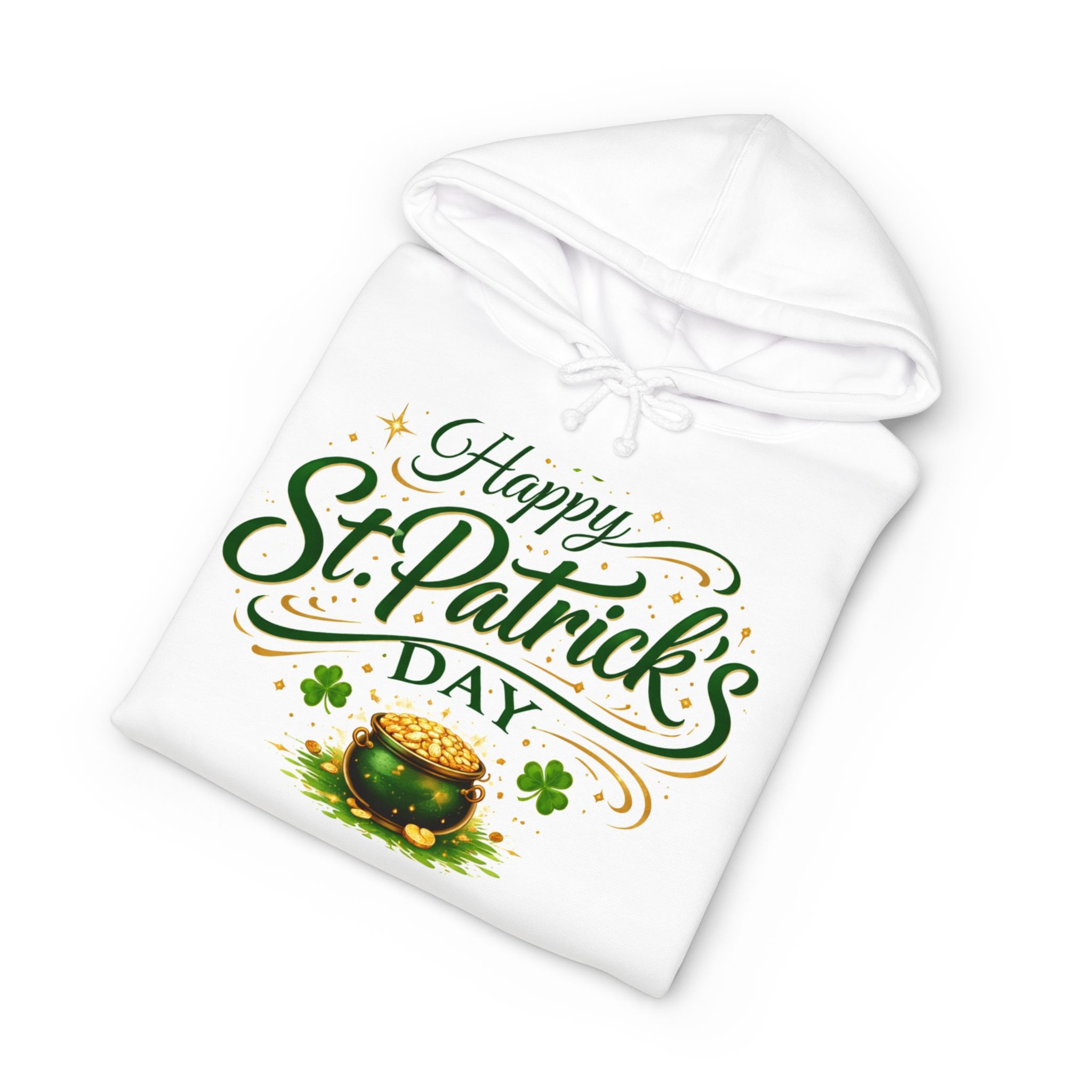 St. Patrick's Day Hoodie — "Happy St. Patrick's Day" Pot of Gold Sweatshirt - Image 3