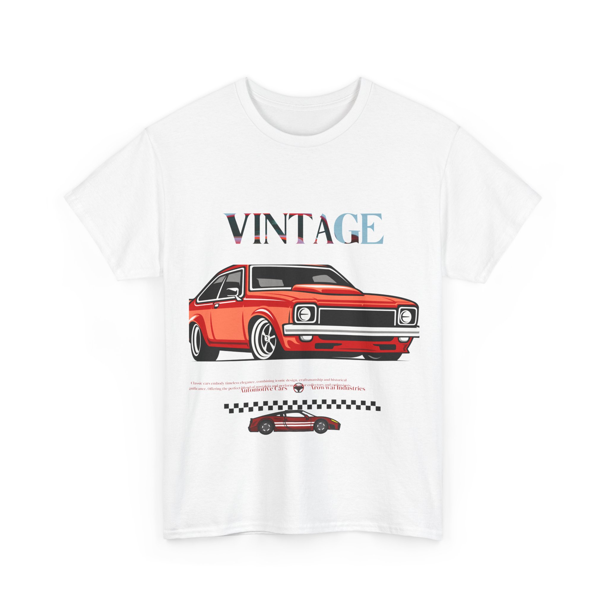 Vintage Red Muscle Car T-Shirt — Retro Classic Car Tee for Auto Enthusiasts - Image 3