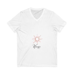 Sunshine 'Wow' V-Neck Tee – Minimal Sun Graphic Shirt