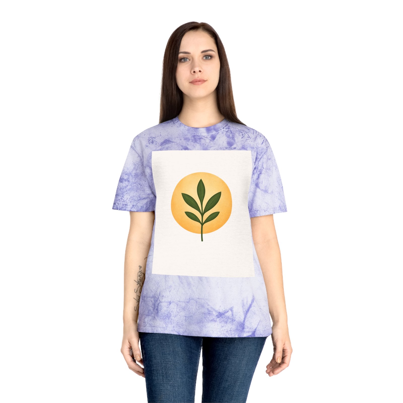 Golden Leaf Tee — Vintage Tie-Dye Plant Graphic T-Shirt - Image 20