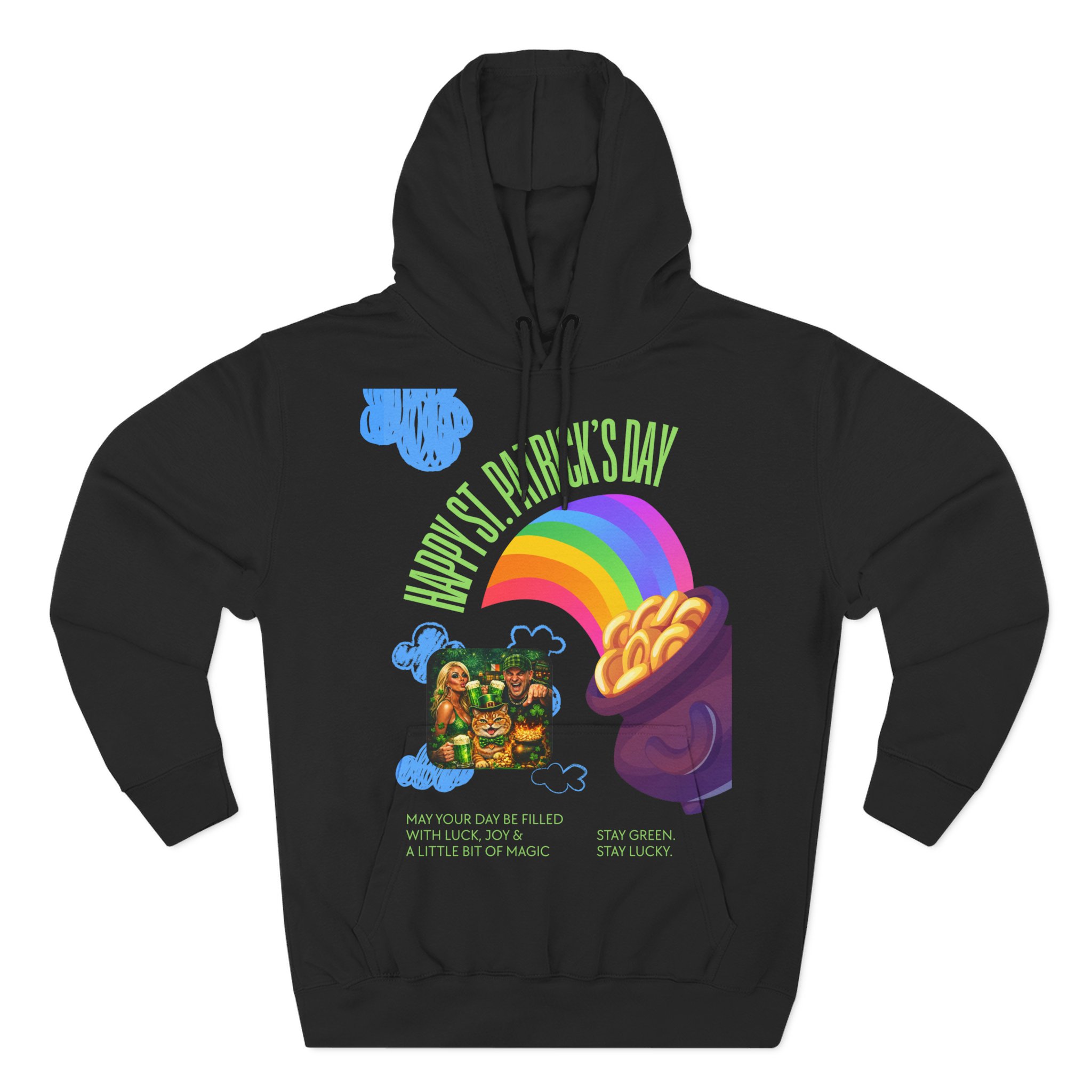 St. Patrick’s Day Rainbow Pot of Gold Hoodie — Lucky Leprechaun Graphic Fleece - Image 5