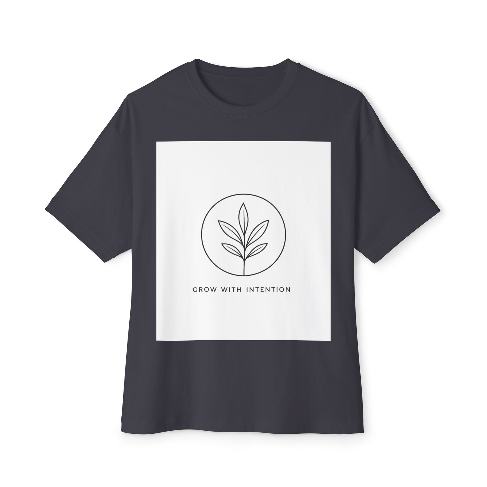 Minimal Plant Graphic Tee — "Grow With Kindness" Boxy Shirt - Image 13