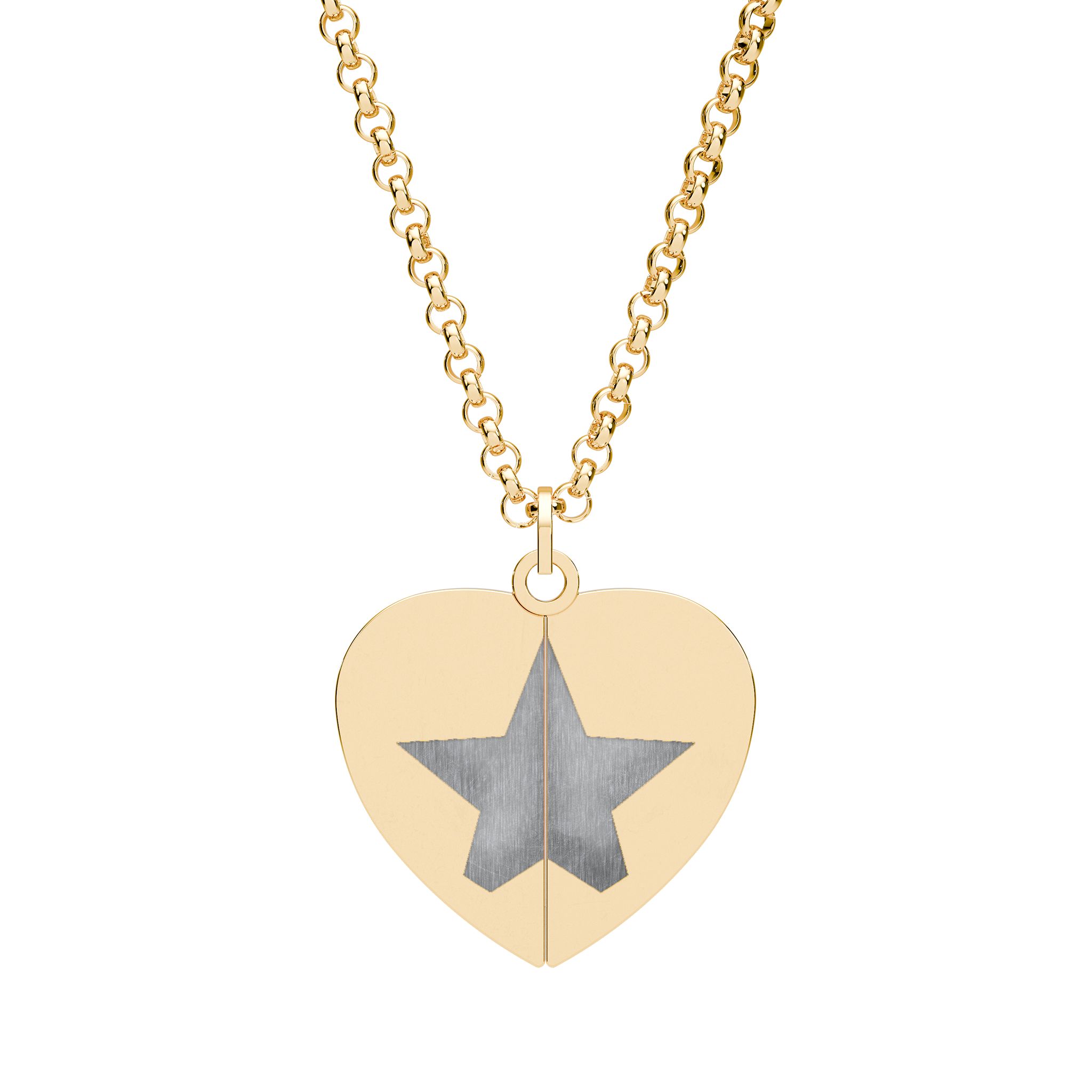 Hidden Message Heart Necklace — Engraved Secret Star Locket - Image 3