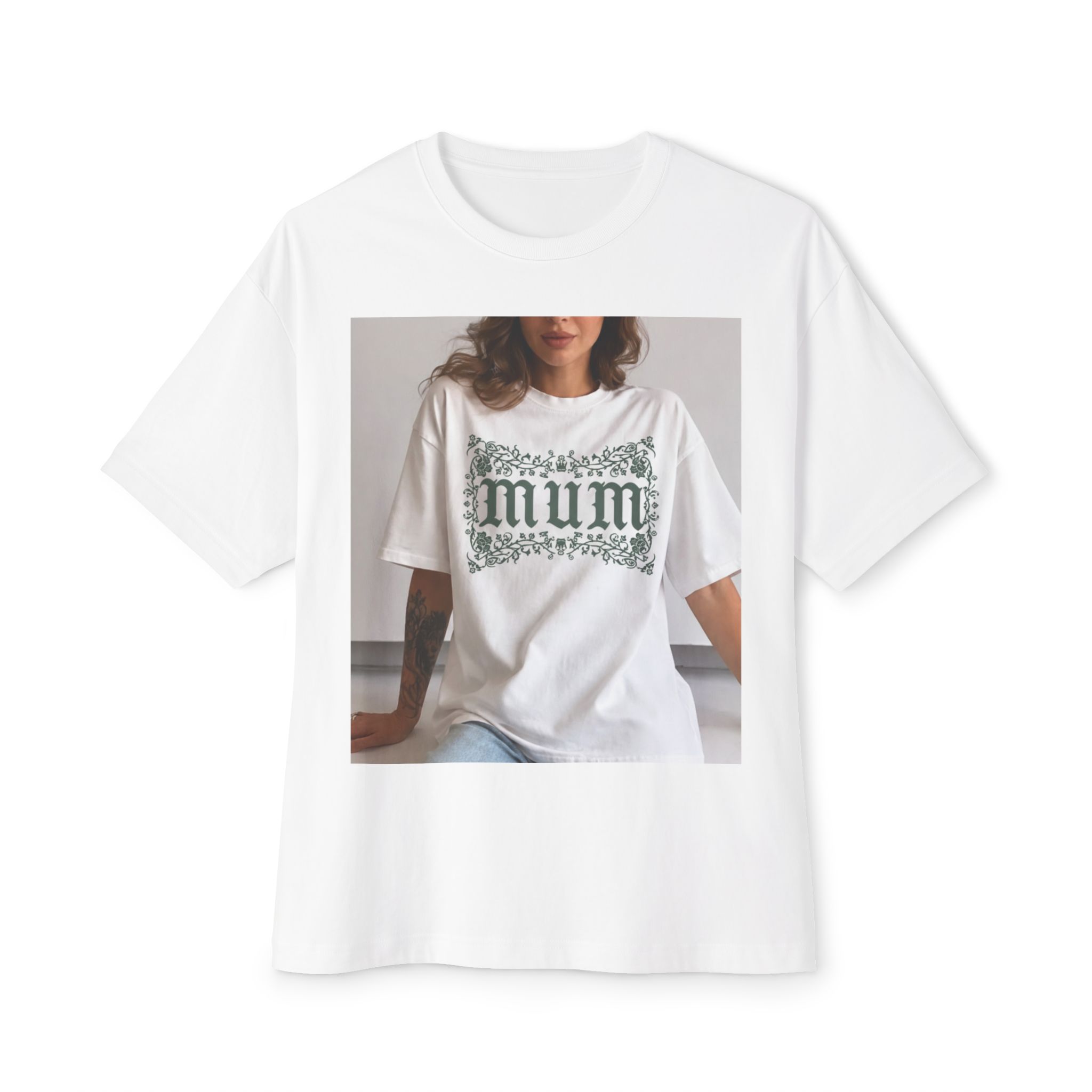 Mum Floral Graphic Tee — Oversized Boxy Womens Shirt