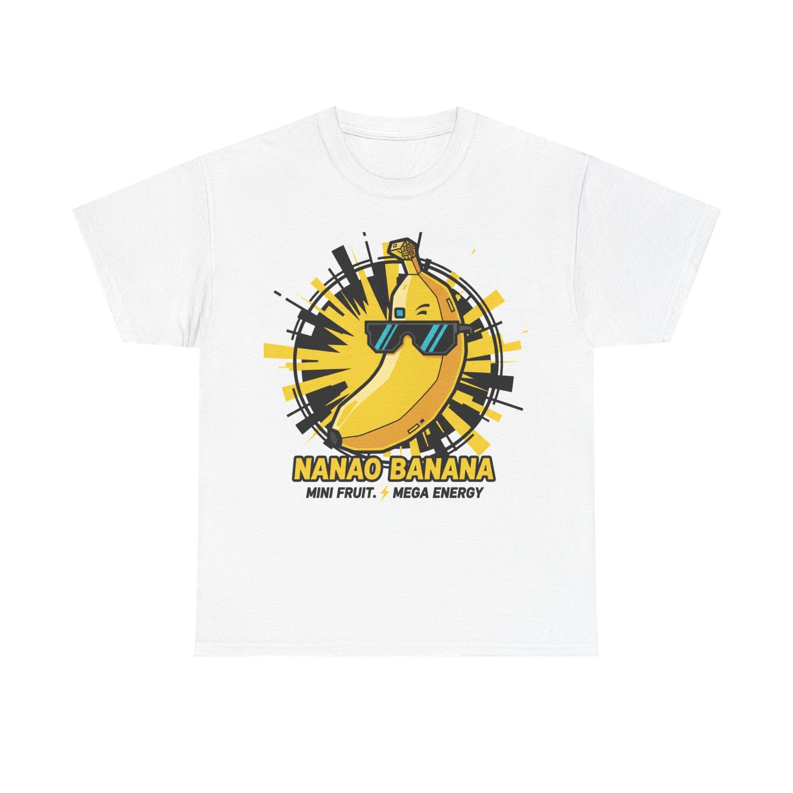 Banana Energy Graphic Tee — "Nanao Banana" Cool Sunglasses Fruit Shirt
