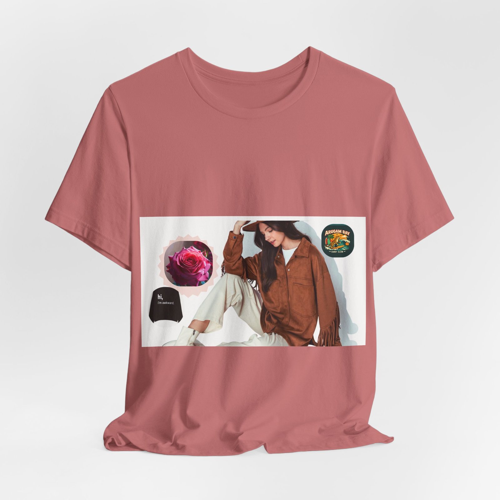 Photo Graphic Tee — Vintage Patch 'Abraham Bay' Casual Women's Fashion Shirt - Image 8