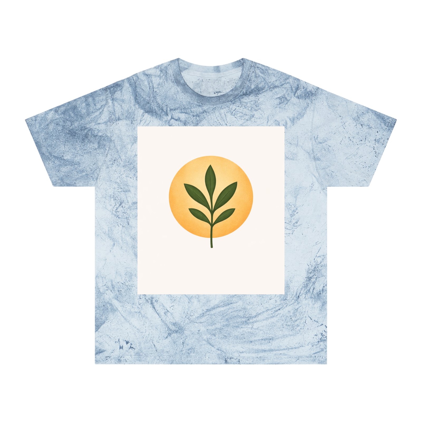 Golden Leaf Tee — Vintage Tie-Dye Plant Graphic T-Shirt - Image 13