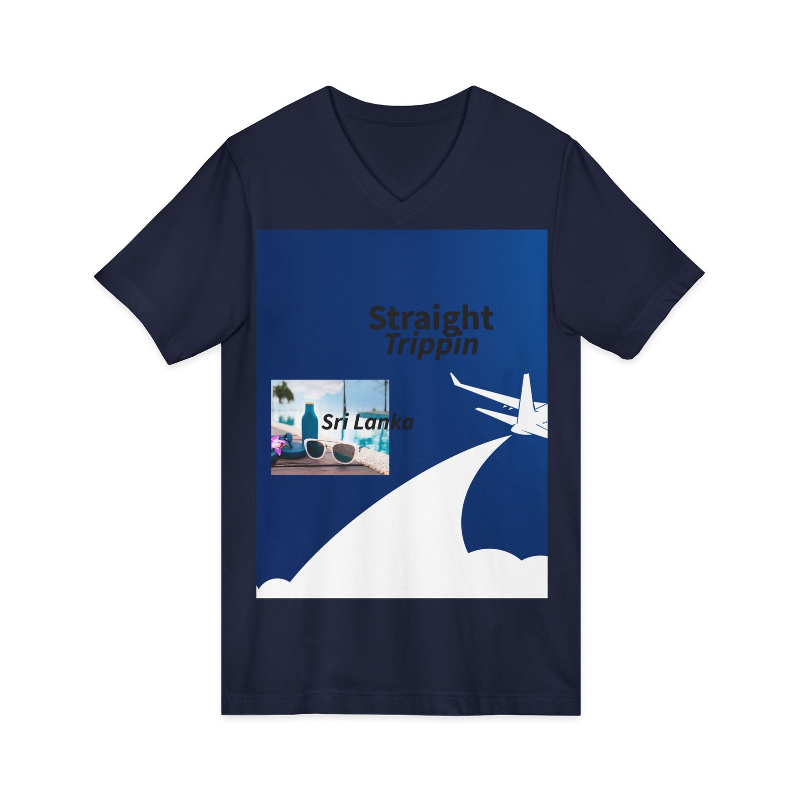 Sri Lanka Travel Tee — 'Straight Trippin' V-Neck Travel Shirt - Image 7