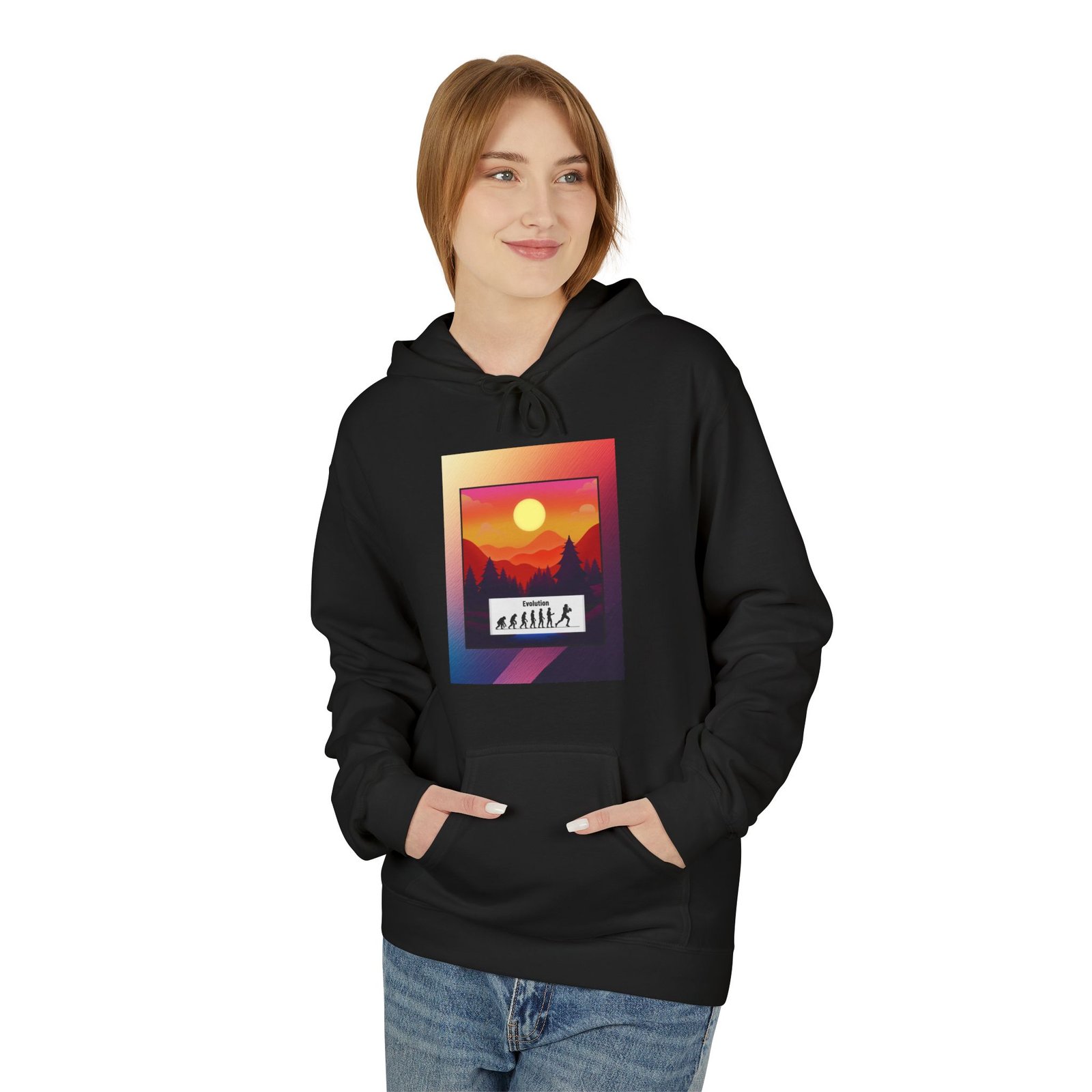 Sunset Hike Hoodie — Retro Mountain Sunset Graphic Hoodie - Image 7