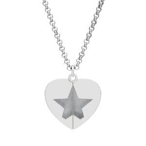 Hidden Message Heart Necklace — Engraved Secret Star Locket
