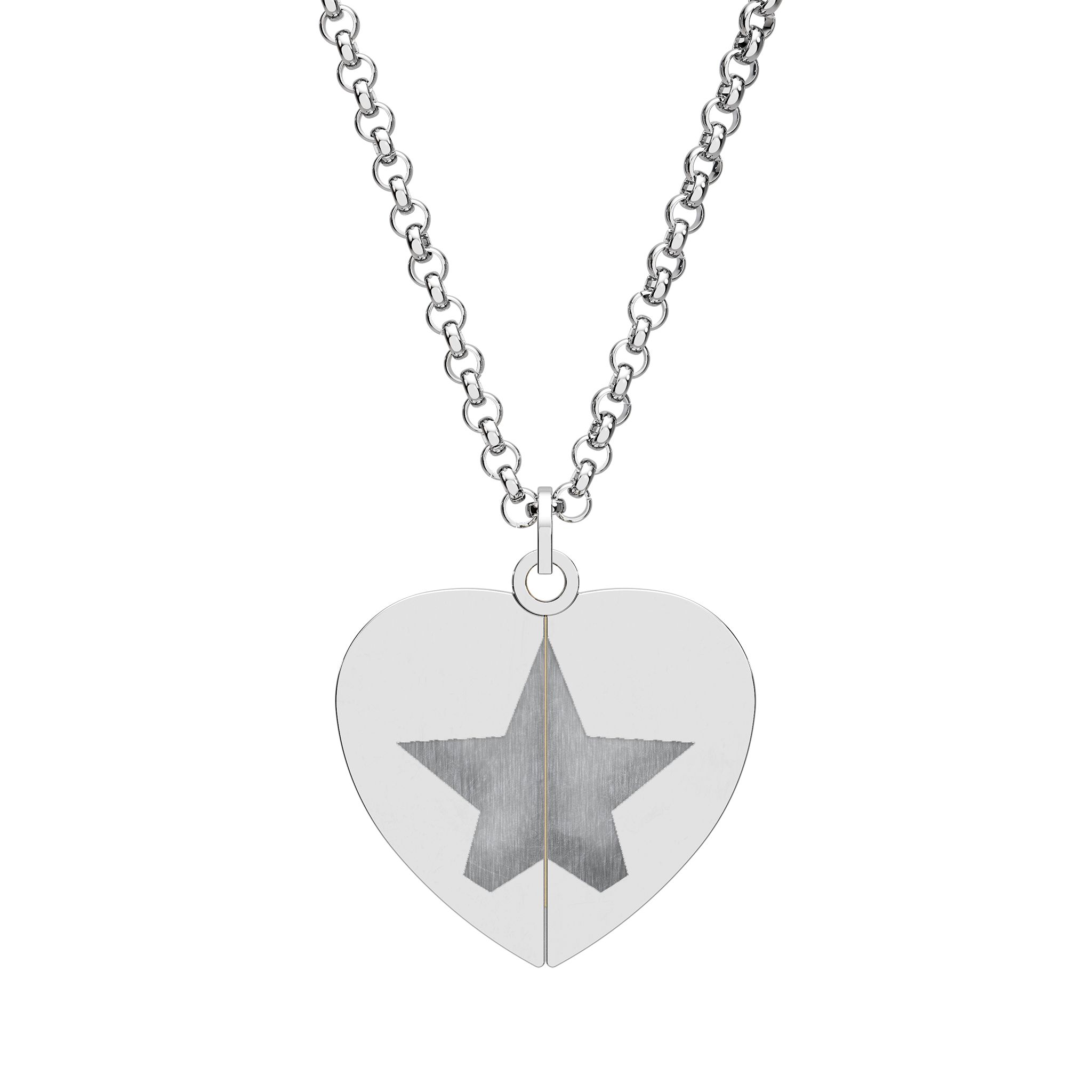 Hidden Message Heart Necklace — Engraved Secret Star Locket