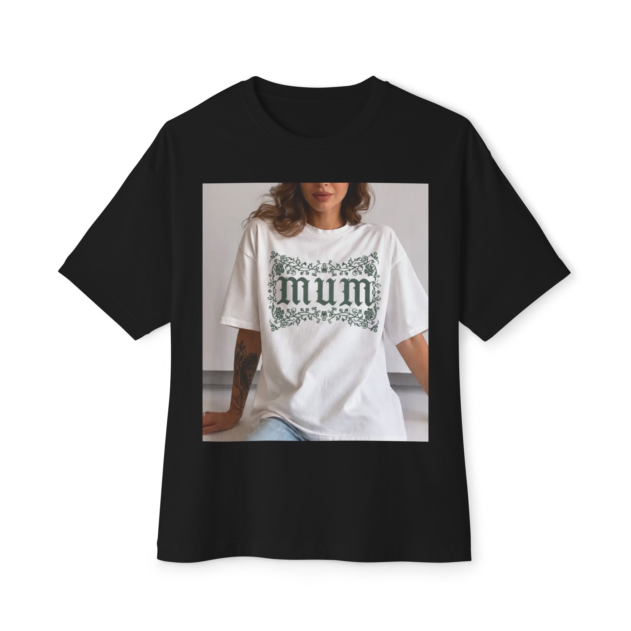 Mum Floral Graphic Tee — Oversized Boxy Womens Shirt - Image 5