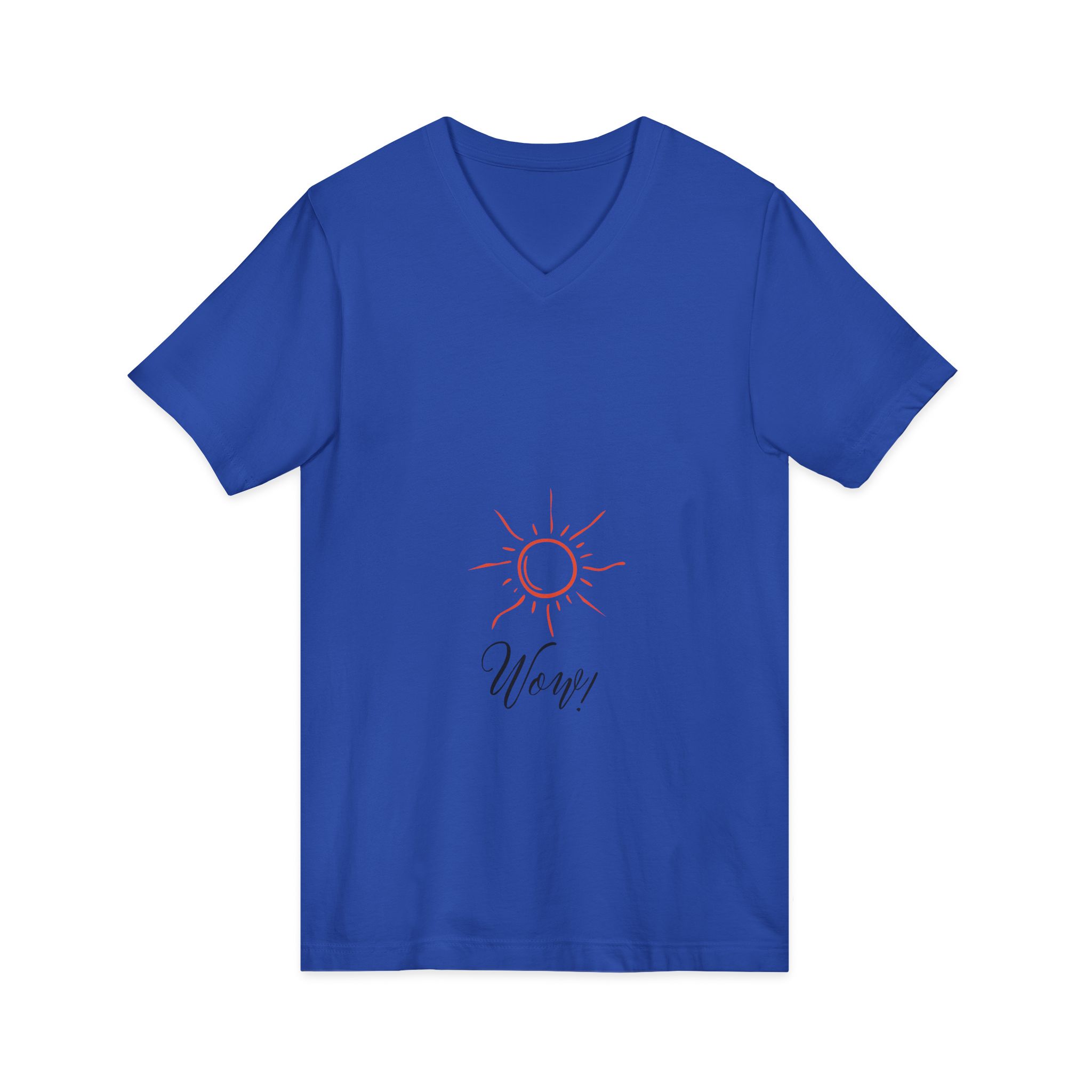 Sunshine 'Wow' V-Neck Tee – Minimal Sun Graphic Shirt - Image 15