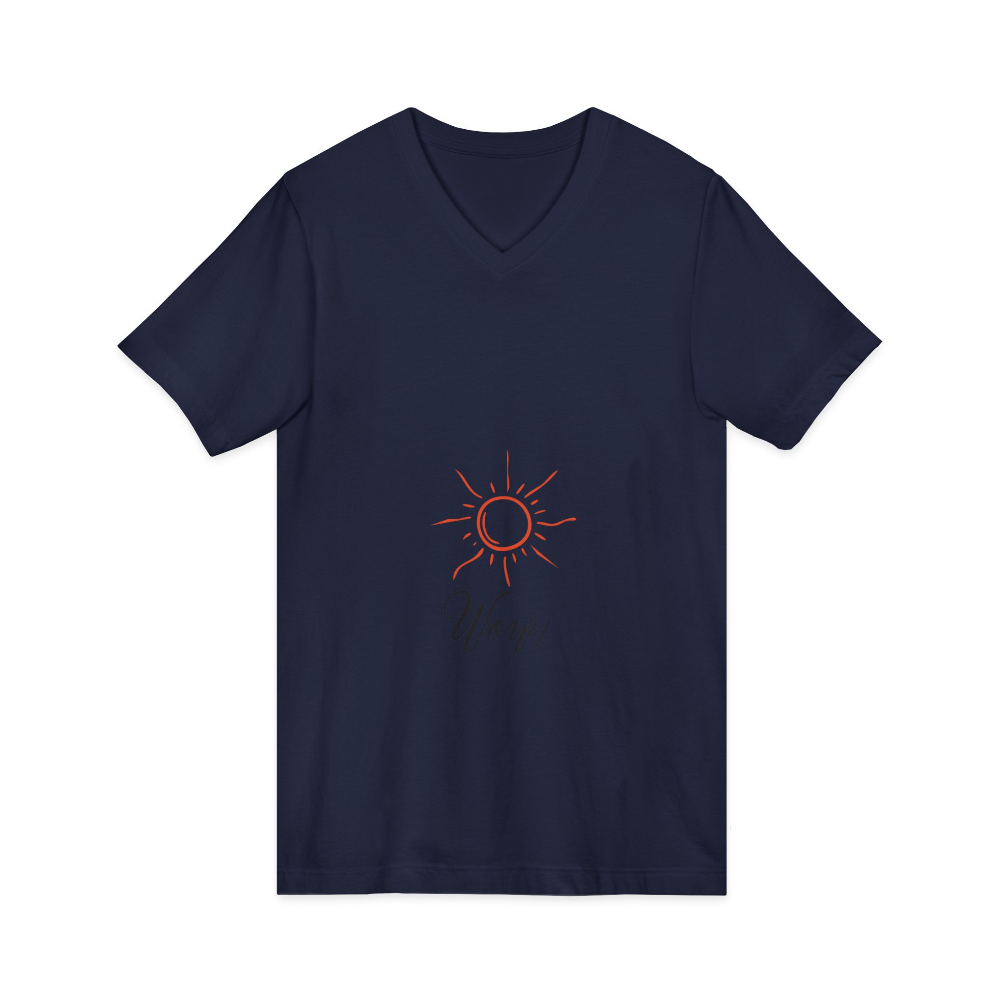 Sunshine 'Wow' V-Neck Tee – Minimal Sun Graphic Shirt - Image 23
