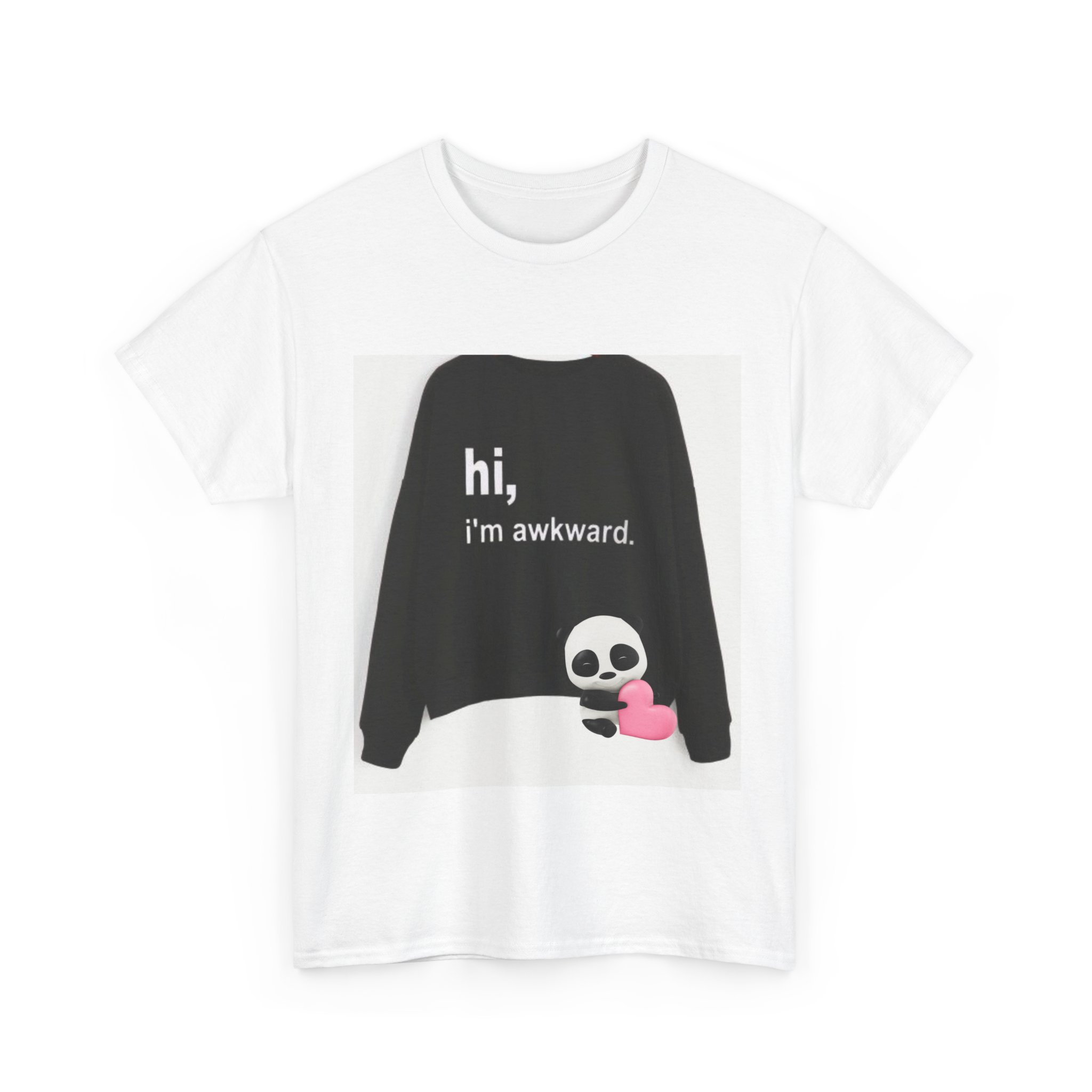 Awkward Panda T‑Shirt — "hi, i'm awkward." Cute Goth Graphic Tee - Image 3
