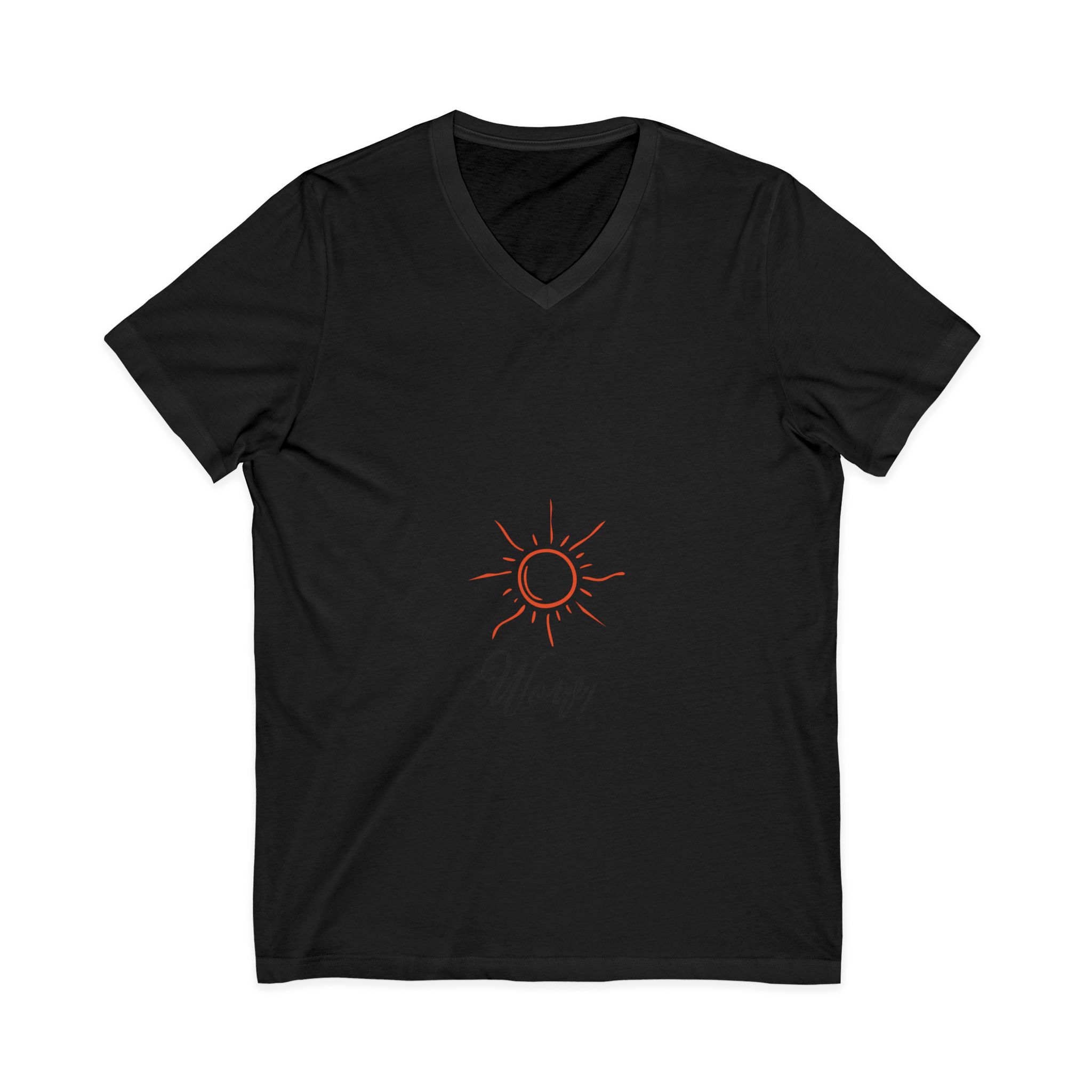 Sunshine 'Wow' V-Neck Tee – Minimal Sun Graphic Shirt - Image 5