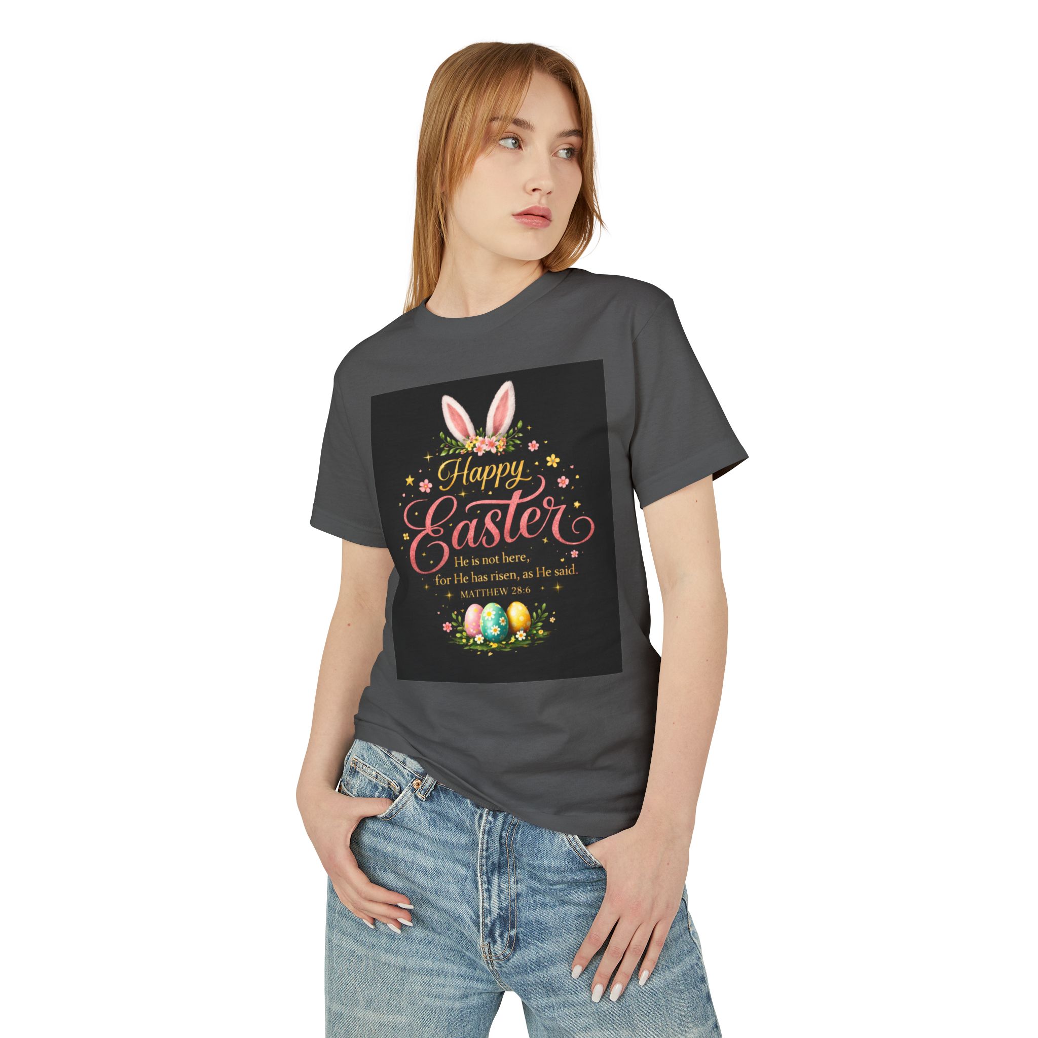 Easter Bunny Vibes Tee – Pastel "Thanks" Graphic Cotton T-Shirt - Image 20