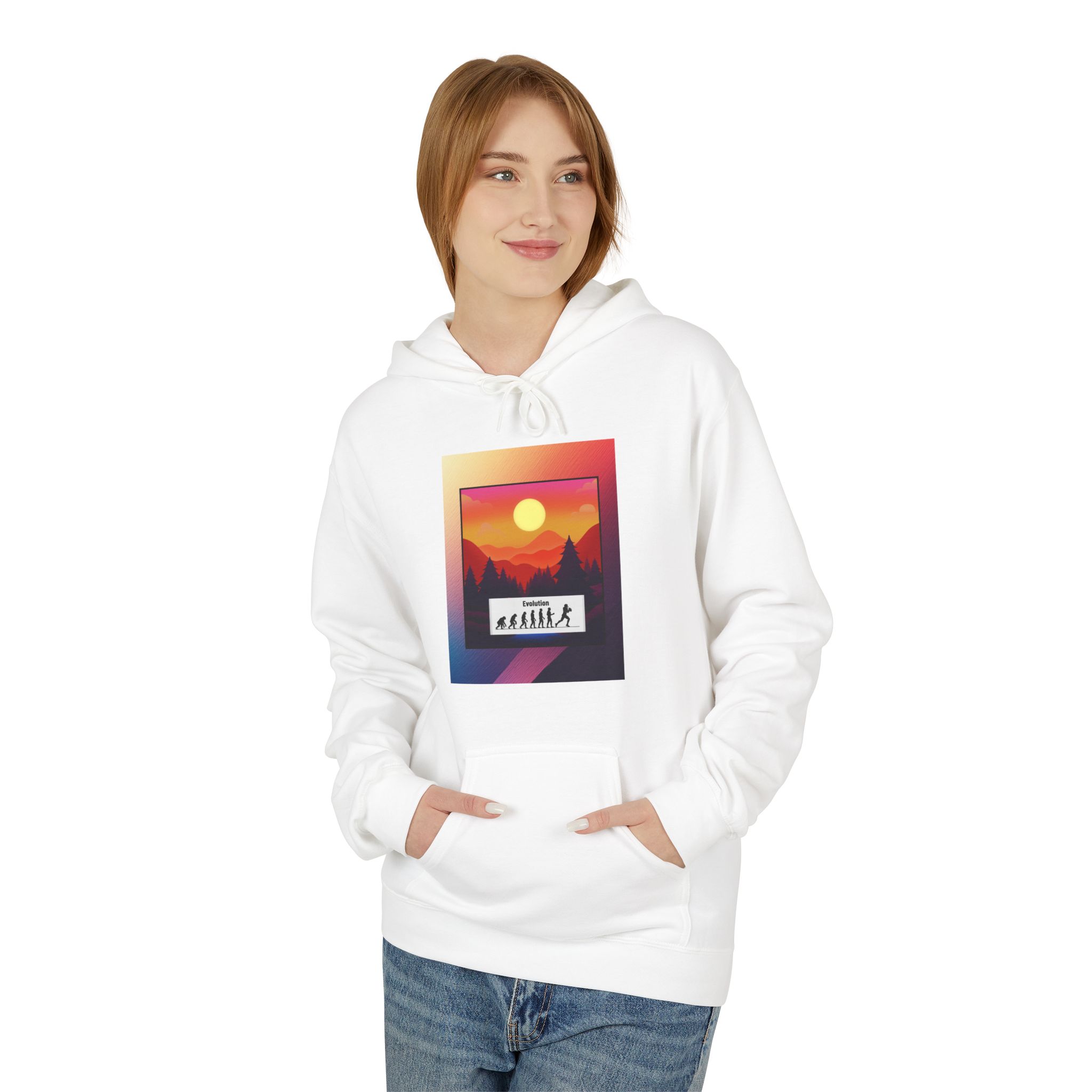 Sunset Hike Hoodie — Retro Mountain Sunset Graphic Hoodie - Image 3
