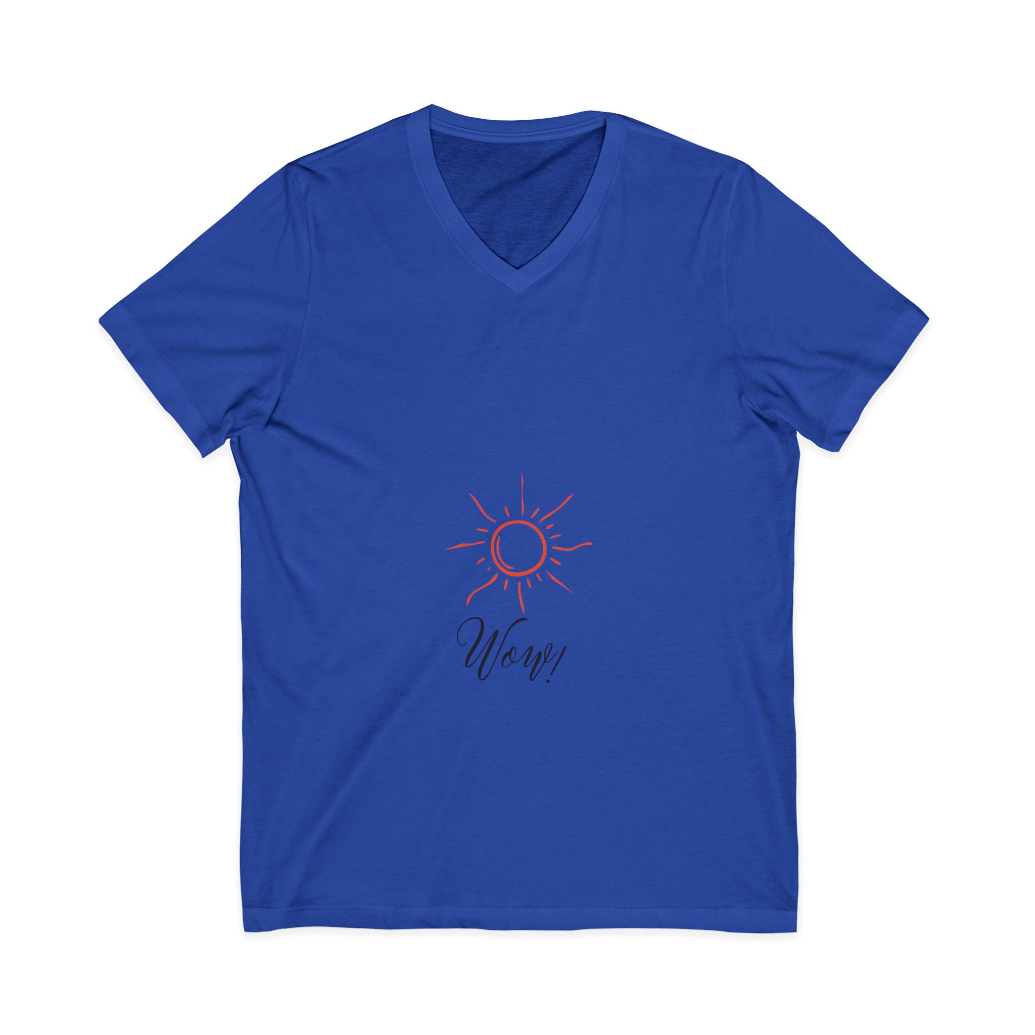 Sunshine 'Wow' V-Neck Tee – Minimal Sun Graphic Shirt - Image 13
