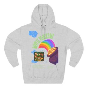 St. Patrick’s Day Rainbow Pot of Gold Hoodie — Lucky Leprechaun Graphic Fleece