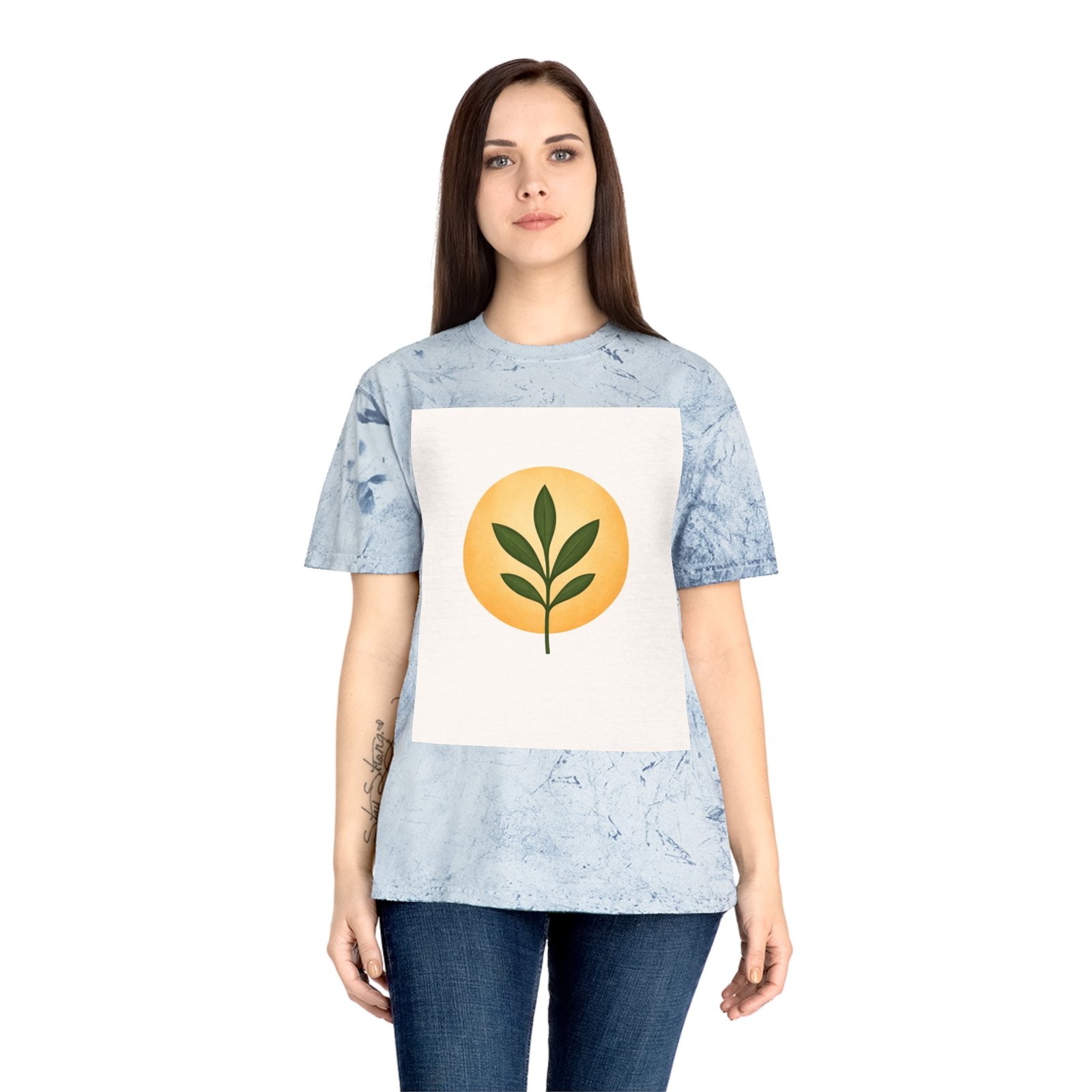 Golden Leaf Tee — Vintage Tie-Dye Plant Graphic T-Shirt - Image 16