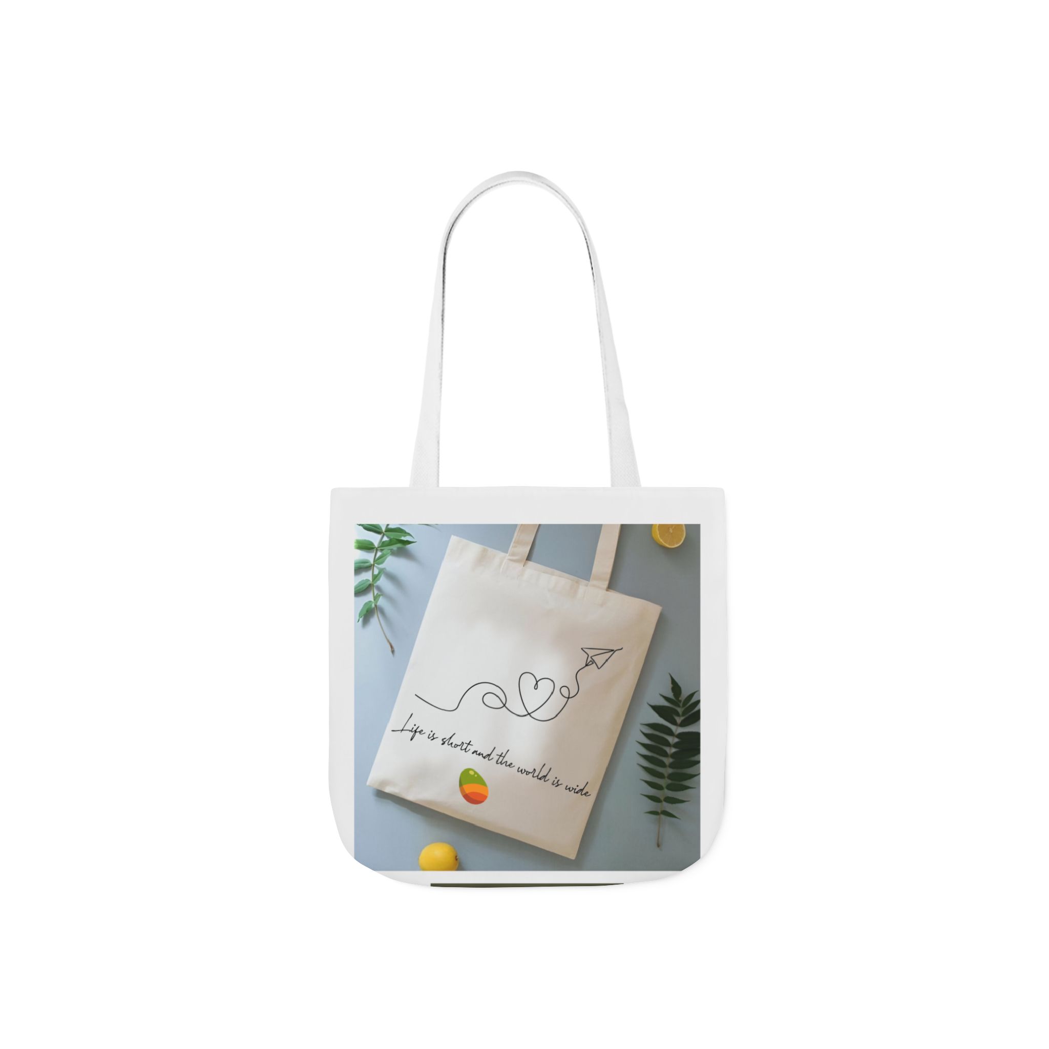 Canvas Tote Bag — 'Love Follows the Sun' Minimal Heart & Sun Illustration - Image 17