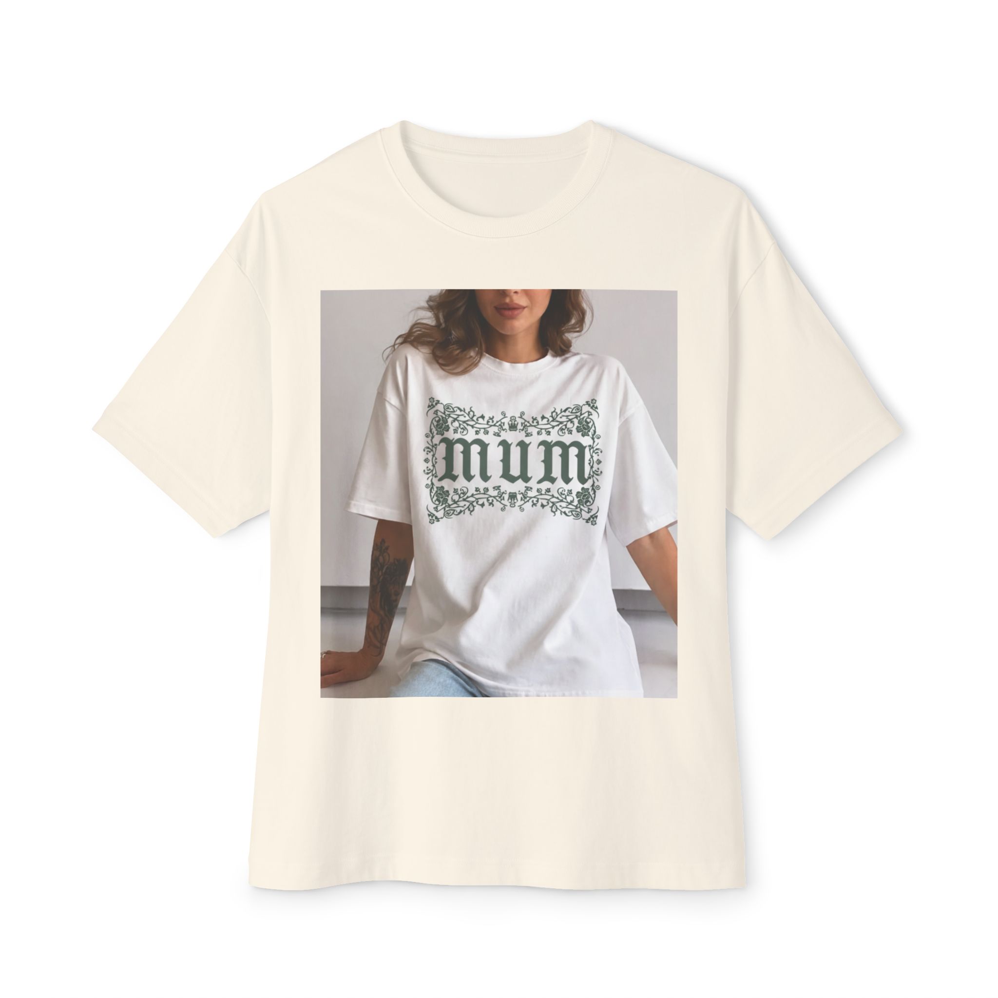 Mum Floral Graphic Tee — Oversized Boxy Womens Shirt - Image 9