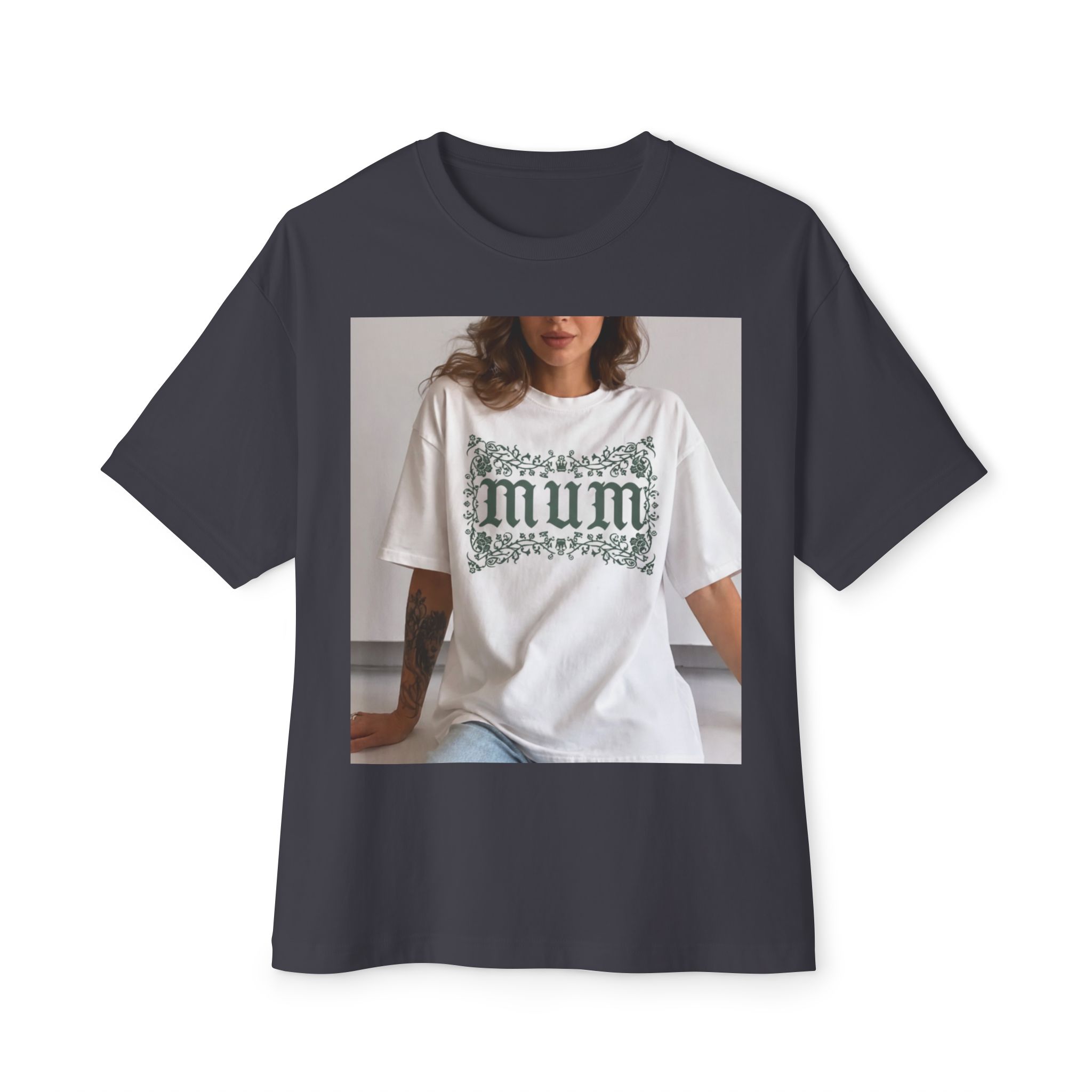 Mum Floral Graphic Tee — Oversized Boxy Womens Shirt - Image 13