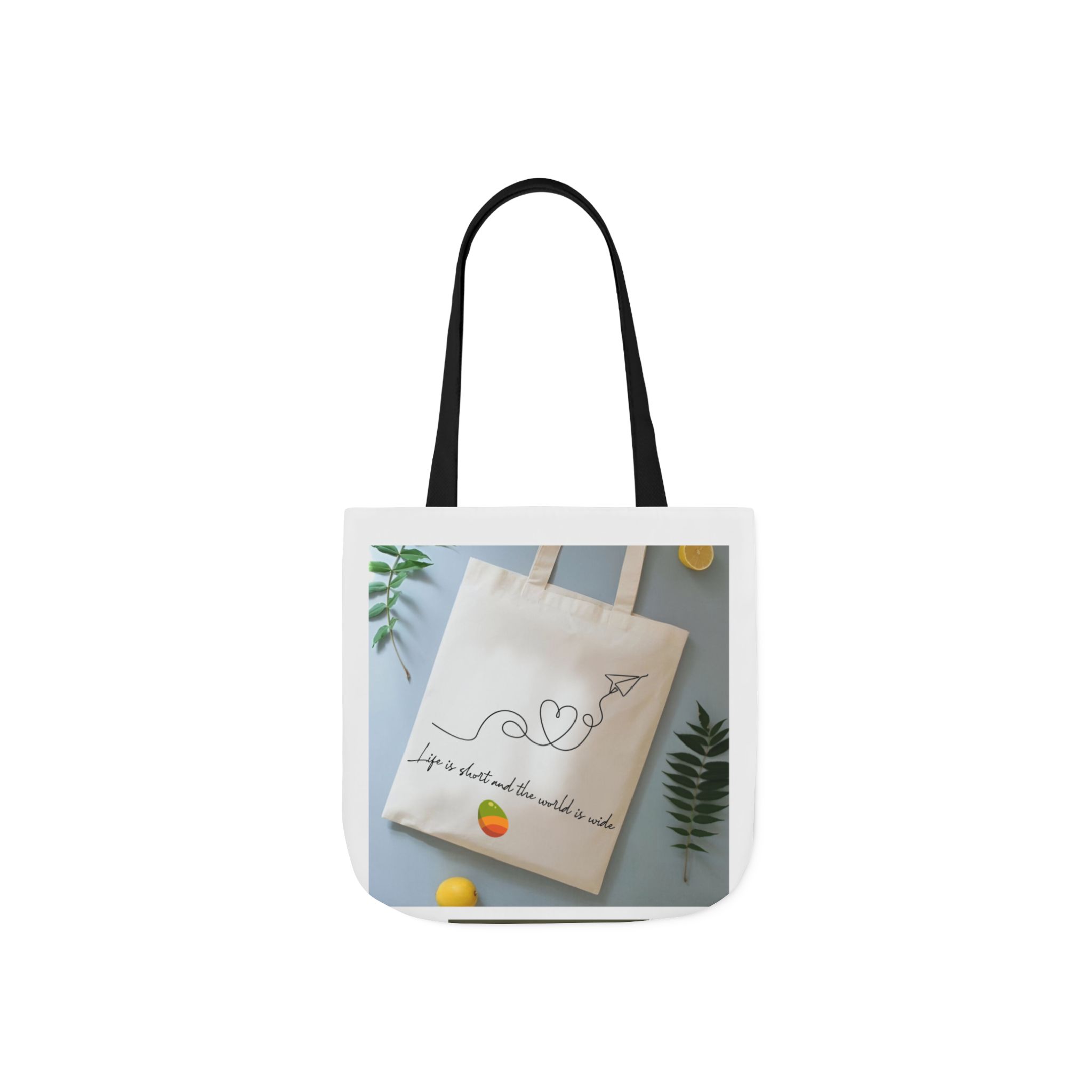 Canvas Tote Bag — 'Love Follows the Sun' Minimal Heart & Sun Illustration - Image 5