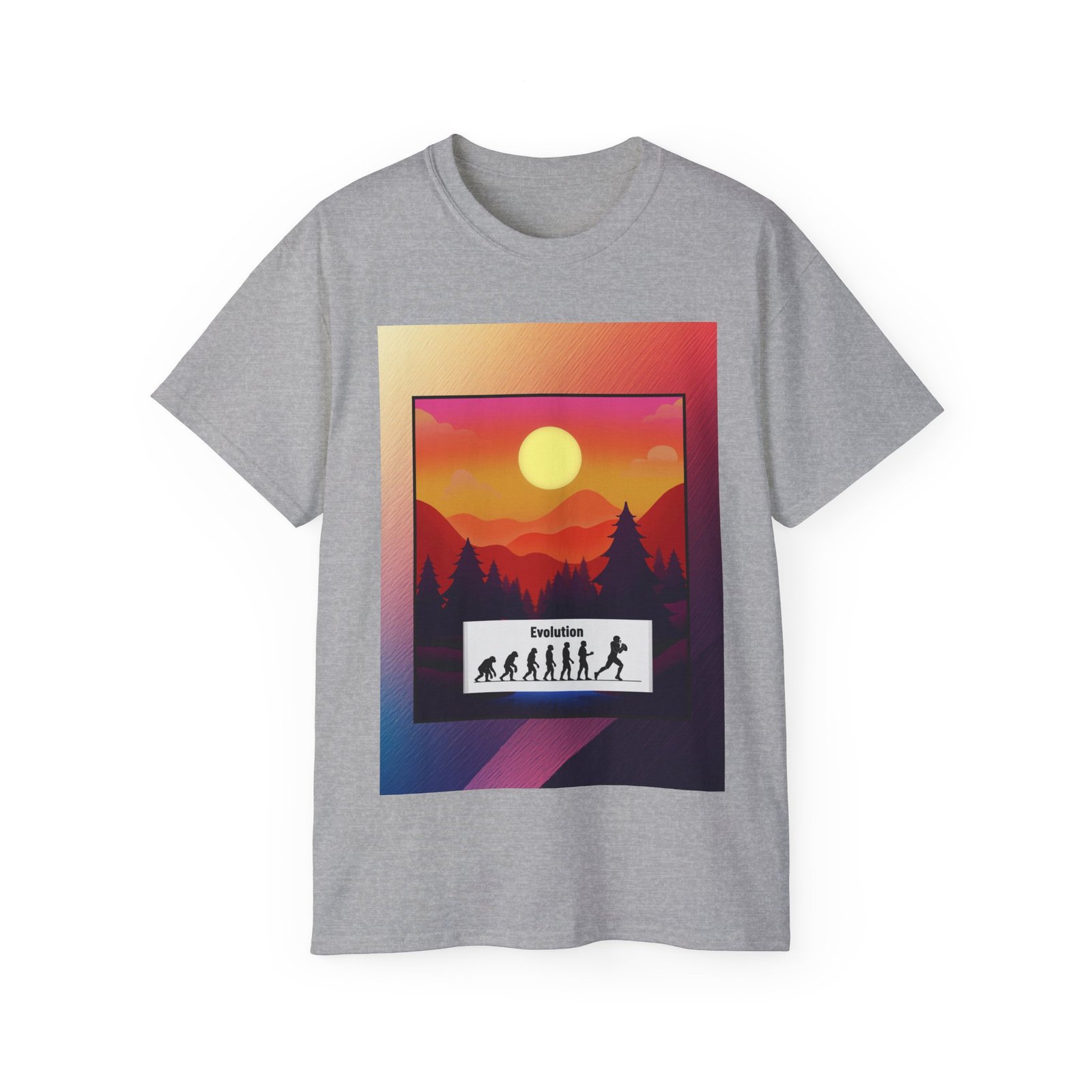 Evolution Hike T-Shirt — Sunset Mountain Silhouette Graphic Tee - Image 17