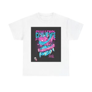 T-Shirt — Neon Snake Heart Graphic Tee (“Challenge Accepted”)