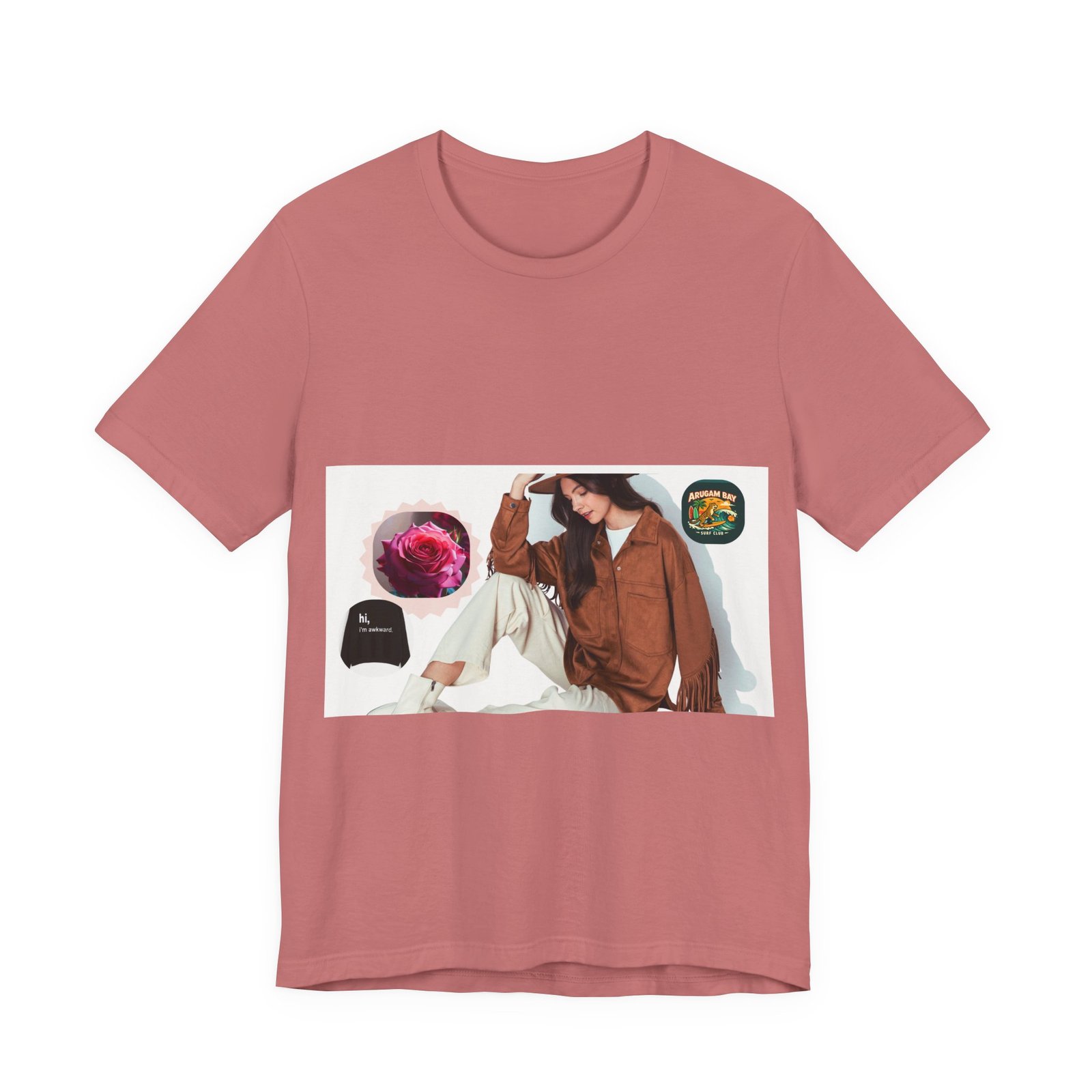 Photo Graphic Tee — Vintage Patch 'Abraham Bay' Casual Women's Fashion Shirt - Image 5