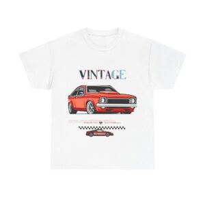 Vintage Red Muscle Car T-Shirt — Retro Classic Car Tee for Auto Enthusiasts