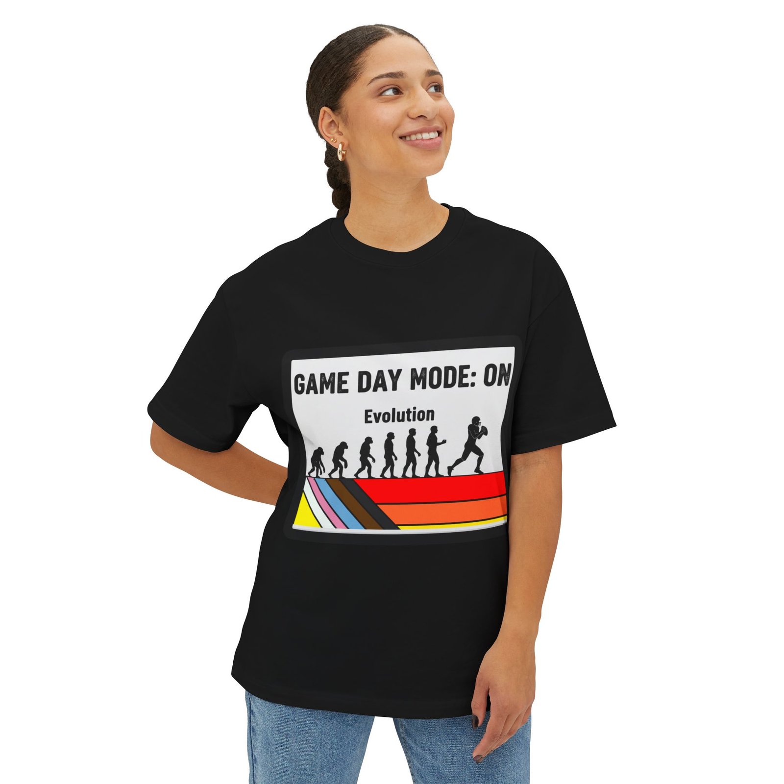 Game Day Mode: On Tee — Evolution Football Retro Graphic T‑Shirt - Image 7
