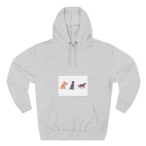Dog Trio Hoodie — Colorful Watercolor Puppy Silhouette Fleece Sweatshirt