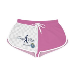Tennis Club Women's Relaxed Shorts — Pink Athletic Running & Tennis Shorts with Logo