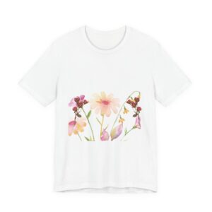 Floral Butterfly Tee — Watercolor Wildflower Design