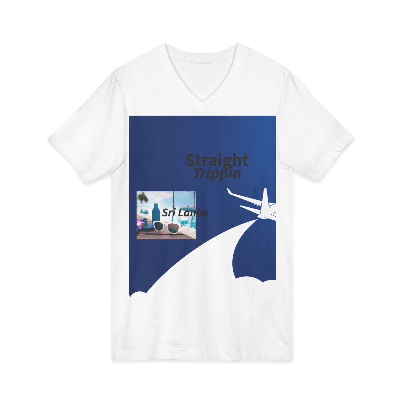 Sri Lanka Travel Tee — 'Straight Trippin' V-Neck Travel Shirt - Image 3