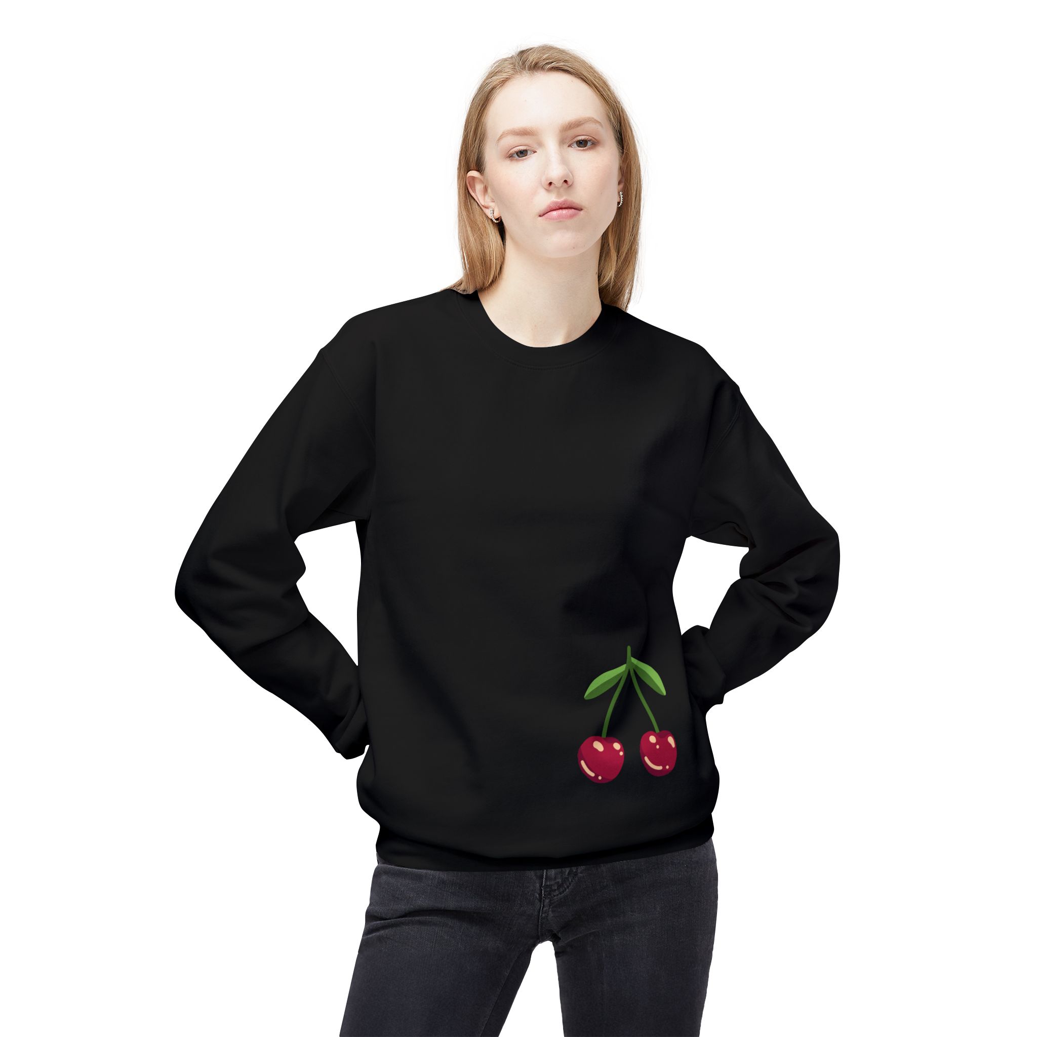 Sweatshirt — "Progress Over Perfection" Cherry Graphic Crewneck - Image 7