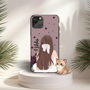Personalized Girl with Bow Tough Magnetic Phone Case — Custom Name Protective Magnetic Case